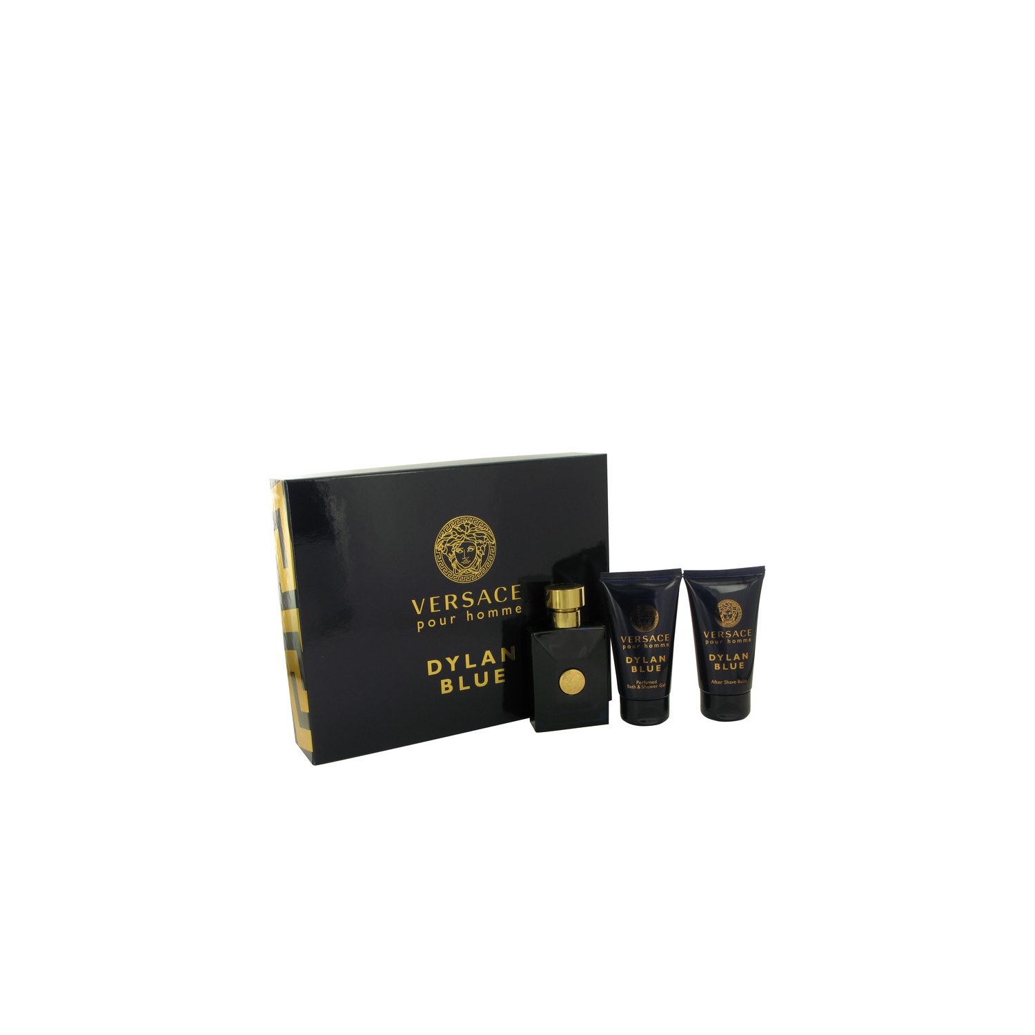 Dylan Blue by Versace for Men - 3 Pc Gift Set 1.7oz EDT Spray, 1.7oz After Shave Balm, 1.7oz Perfume
