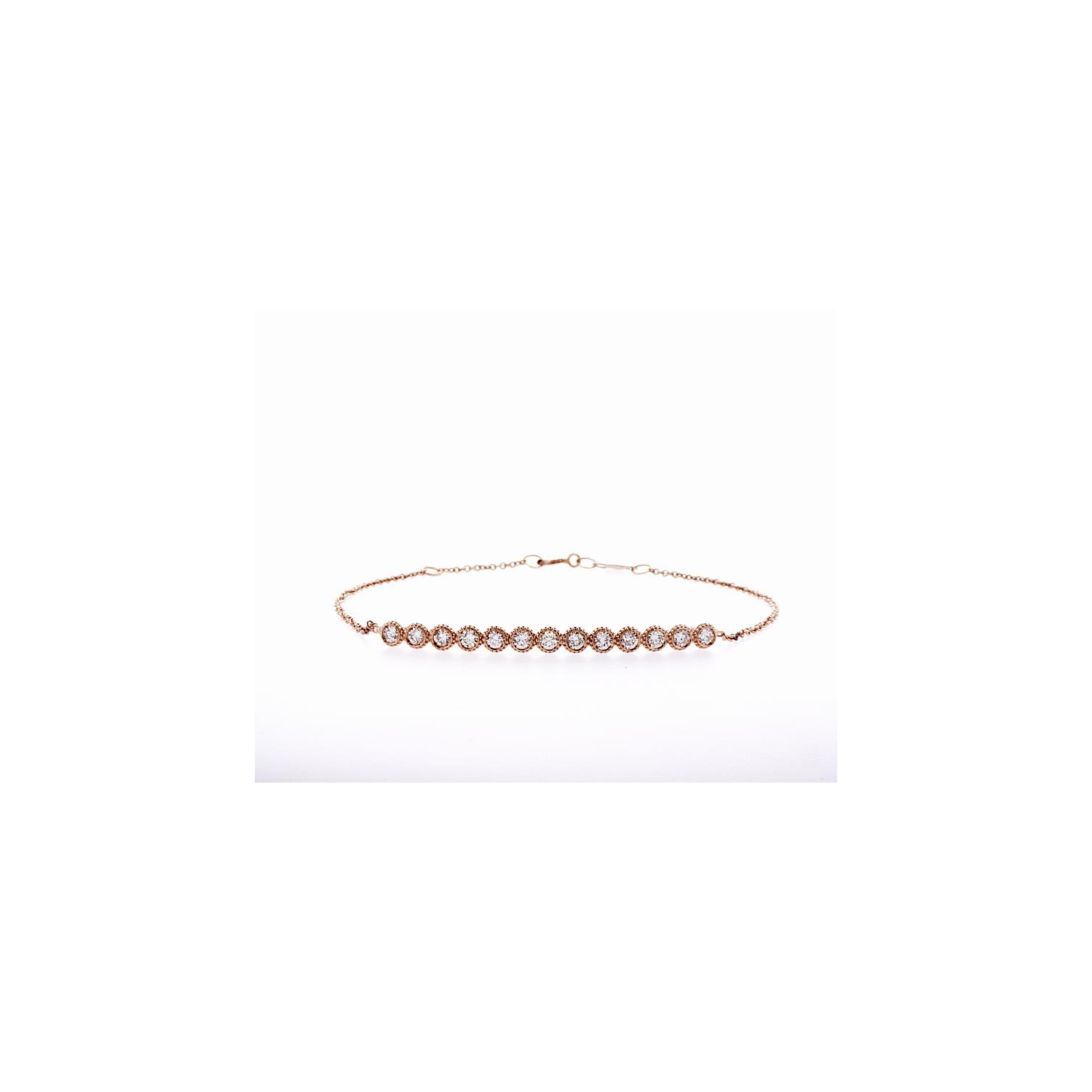 Bracelet Bezel à Chaîne 14K en Diamants 0.40Ctw