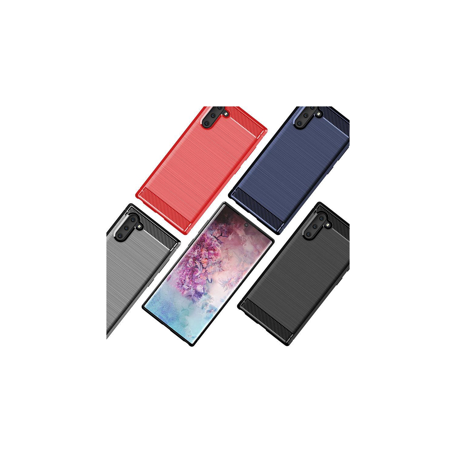 PANDACO – Étui en métal brossé noir pour Samsung Galaxy Note 10