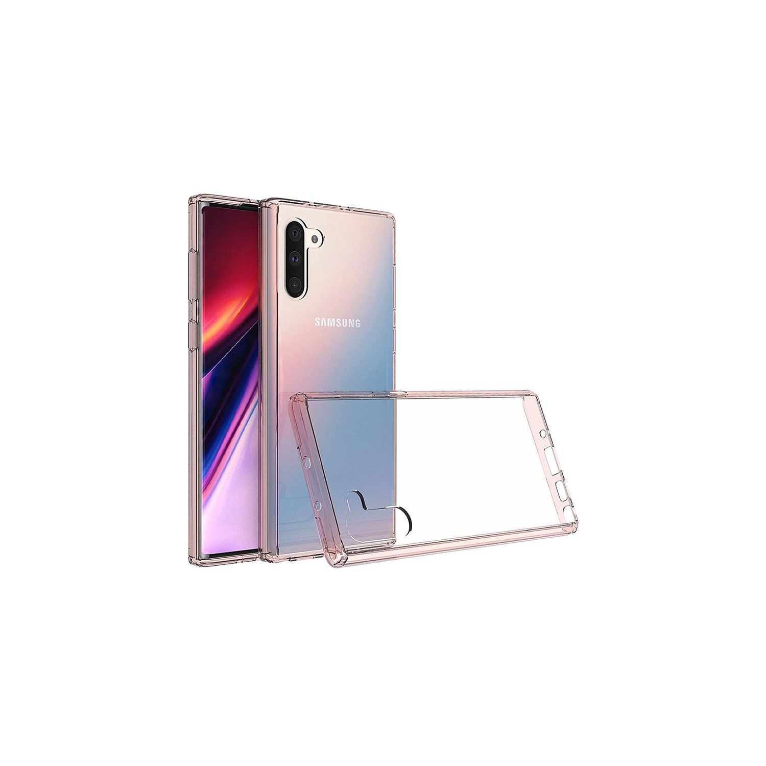 Étui rigide en acrylique rose transparent de PANDACO pour Galaxy Note 10 de Samsung