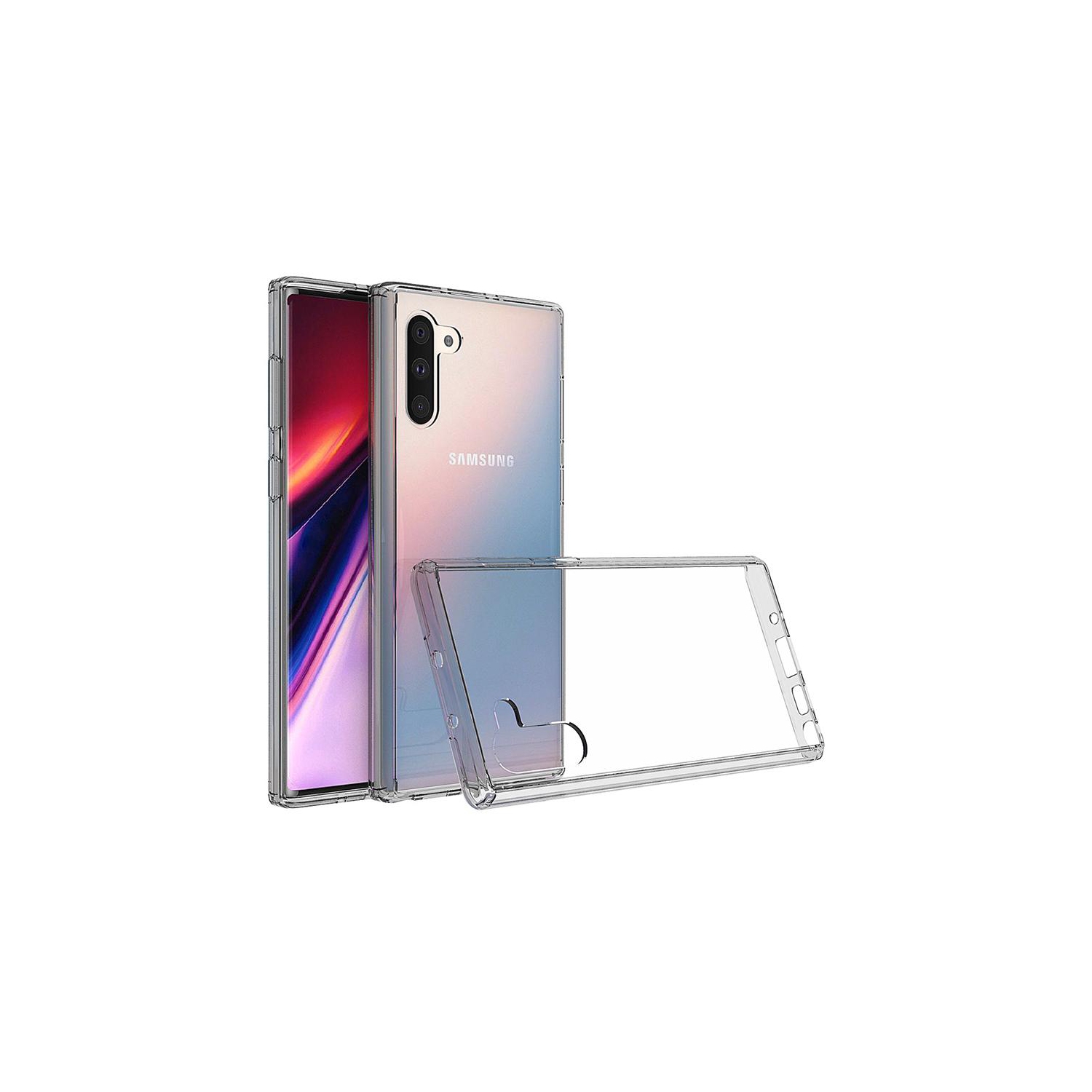 Étui rigide en acrylique gris transparent de PANDACO pour Galaxy Note 10 de Samsung