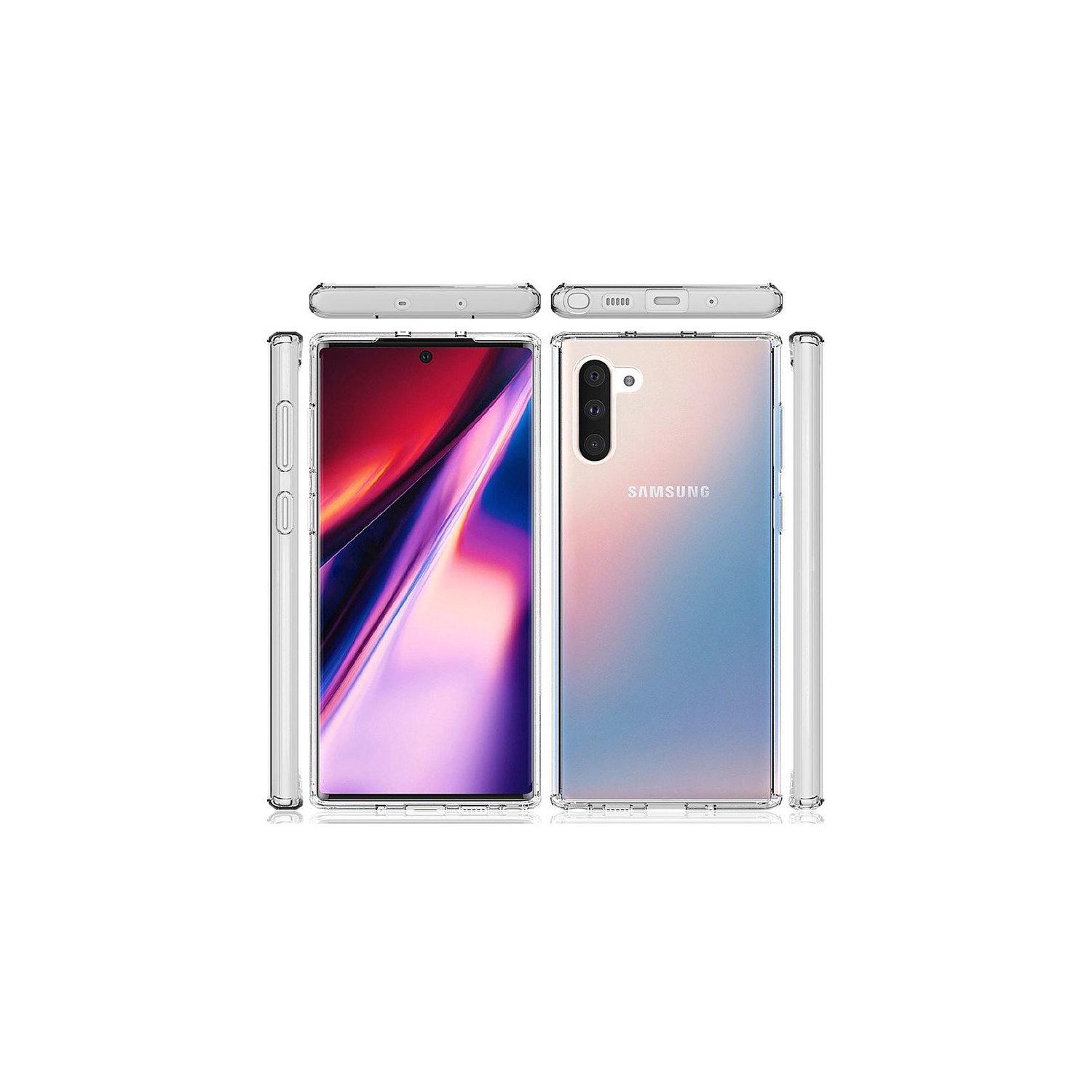 Étui rigide en acrylique gris transparent de PANDACO pour Galaxy Note 10 de Samsung