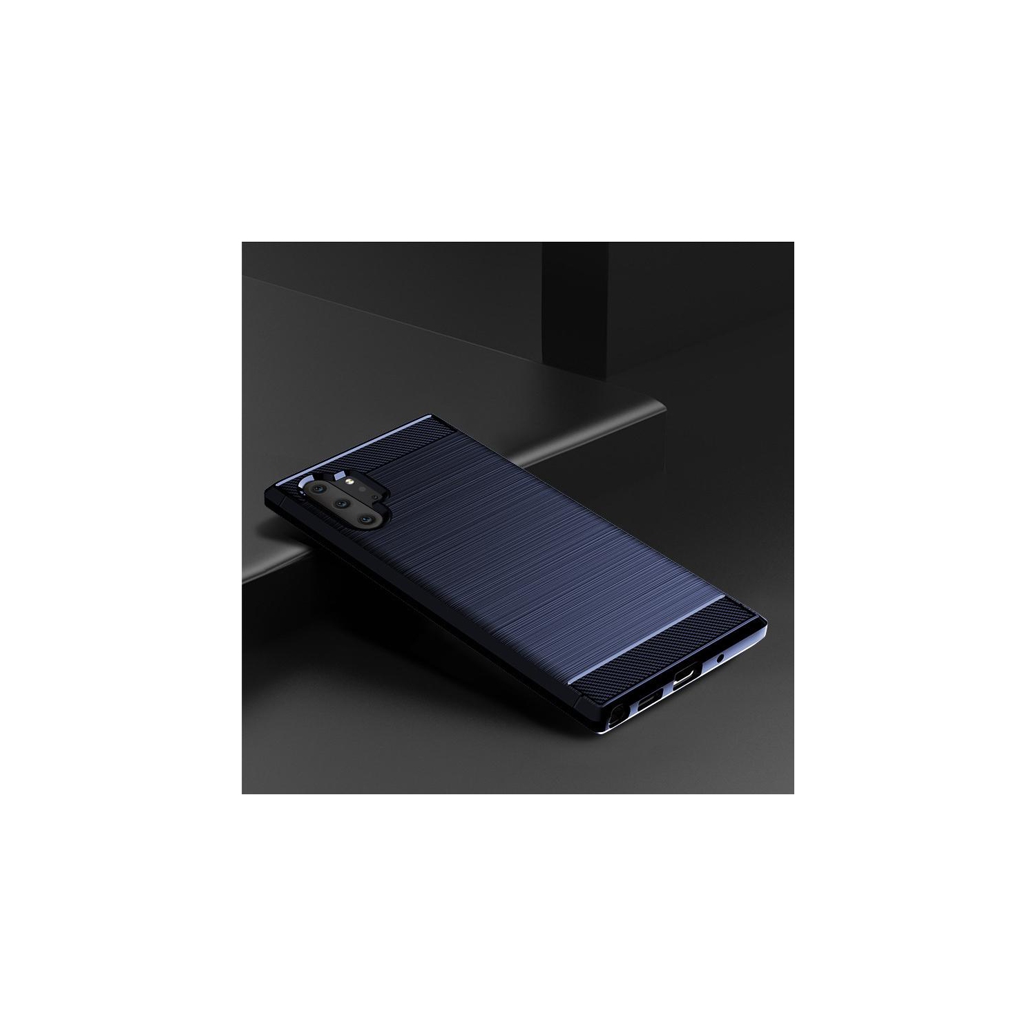 PANDACO étui en métal brossé marine pour Samsung Galaxy Note 10+