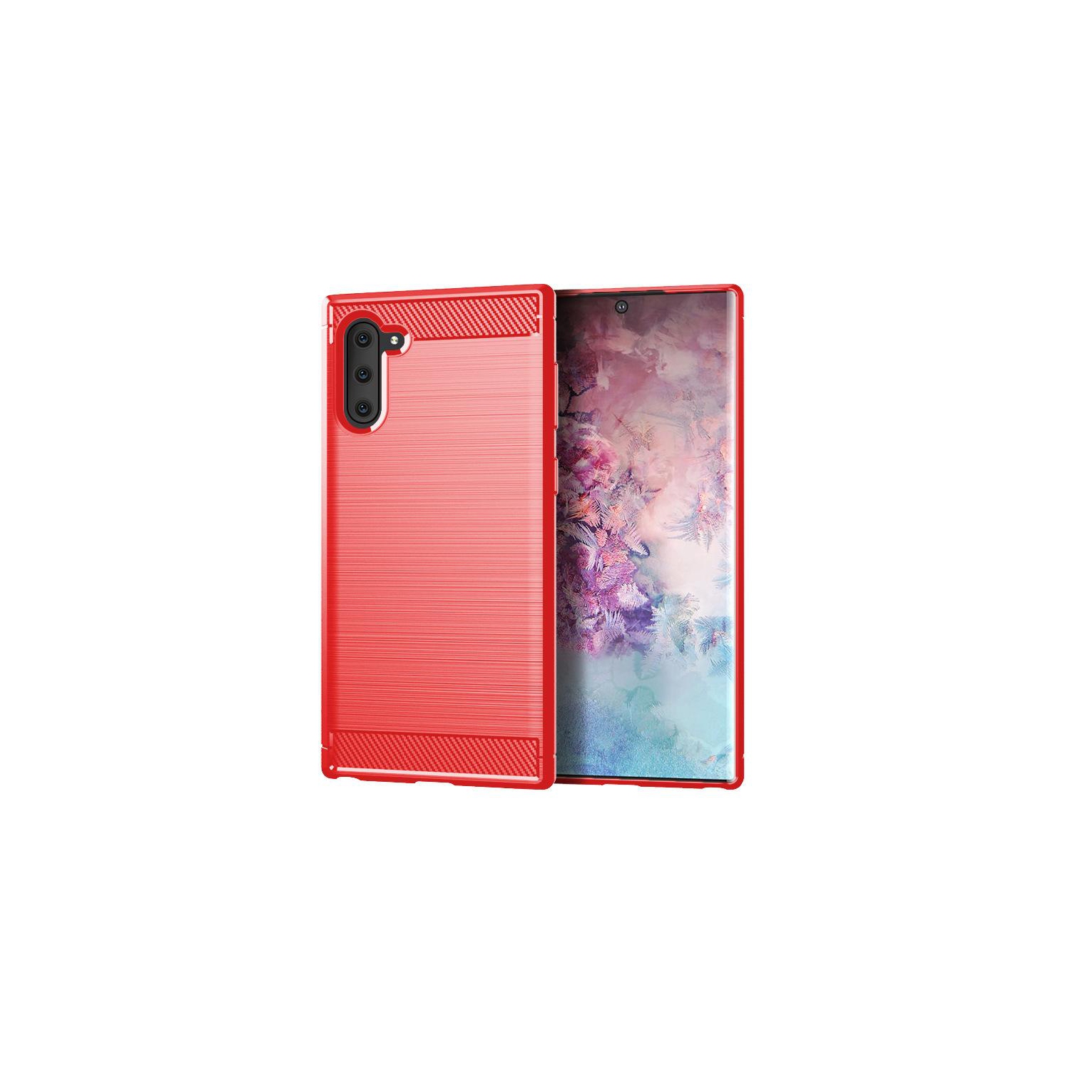 PANDACO Red Brushed Metal Case for Samsung Galaxy Note 10