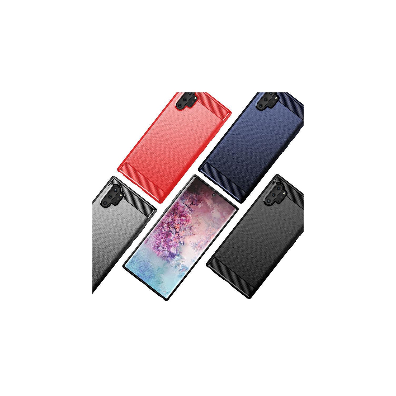 PANDACO – Étui en métal brossé rouge pour Samsung Galaxy Note 10+