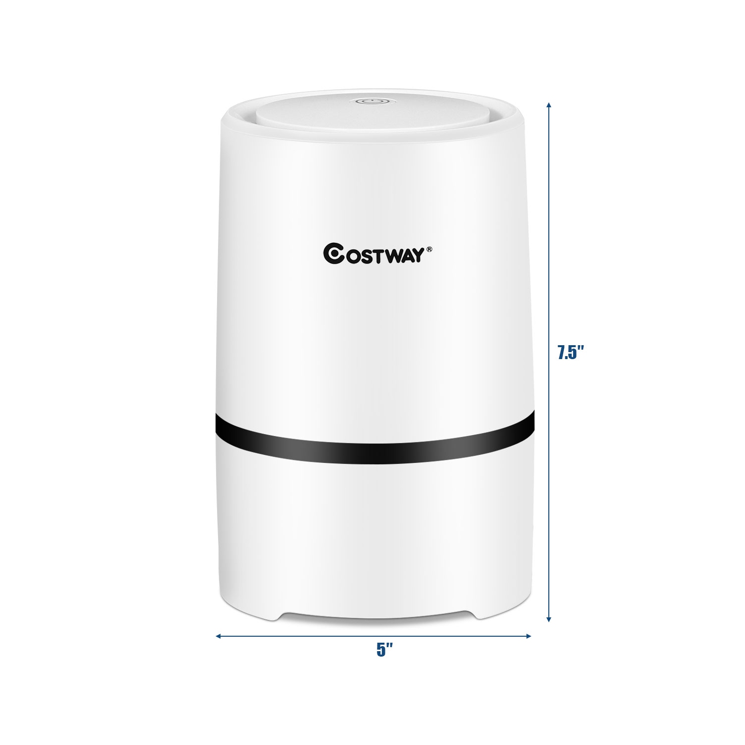 Ce mini purificateur d’air ionique avec filtre HEPA composite 3-en-1 de Costway, USB