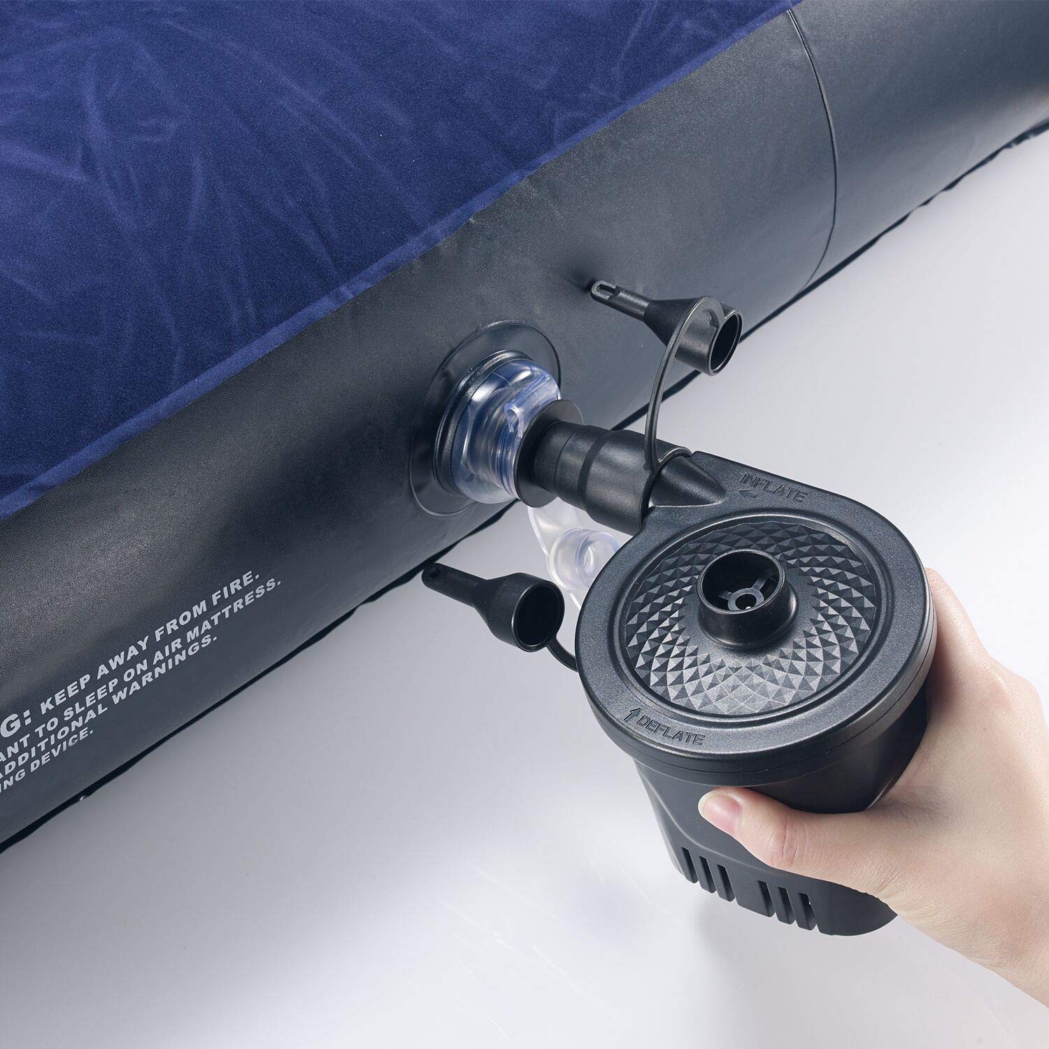 Rechargeable Air Pump, AGPtEK Electric Air Pump Quick-Fill Inflator & Deflator with 3 Nozzles