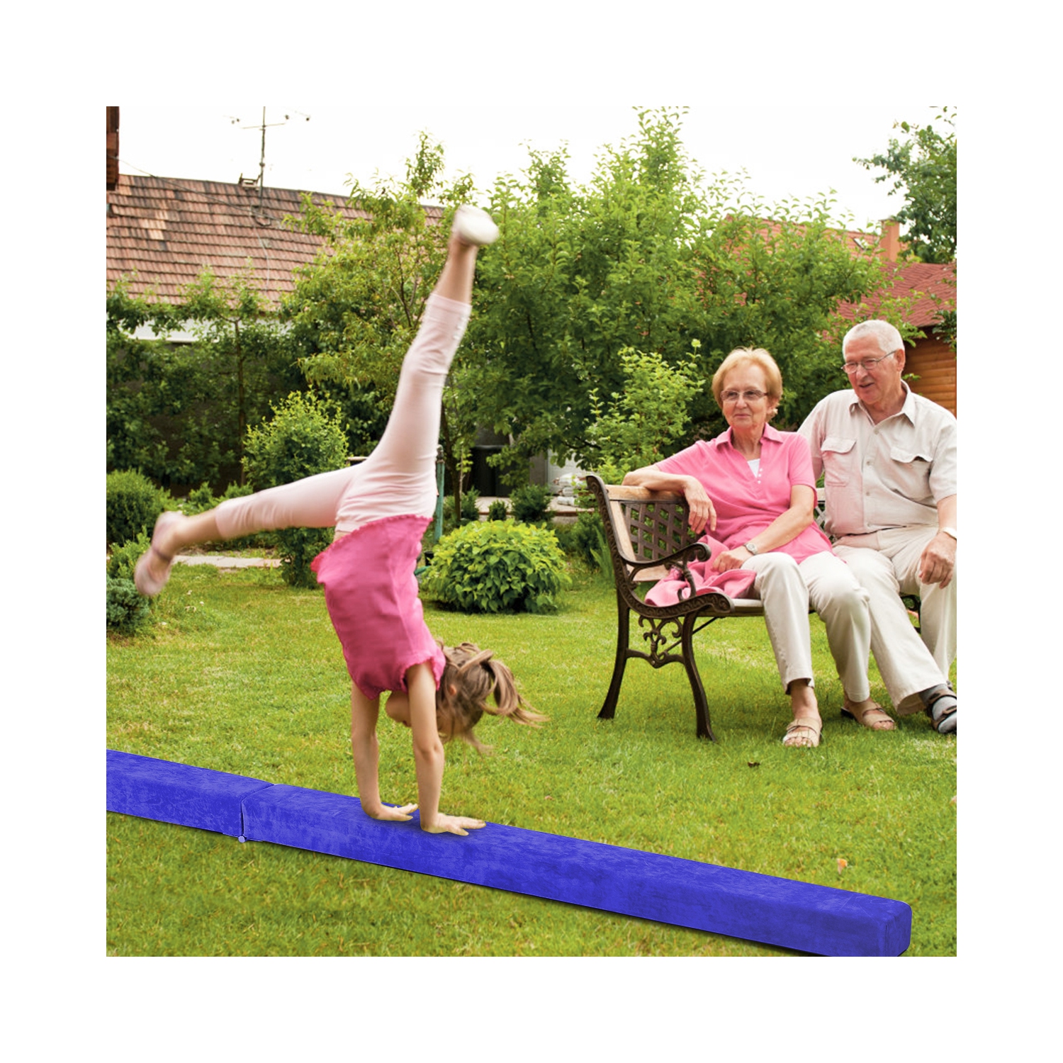 Équipement de gymnastique pliable de 7 pi avec poutre d'équilibre au sol de Costway pour la formation pratique