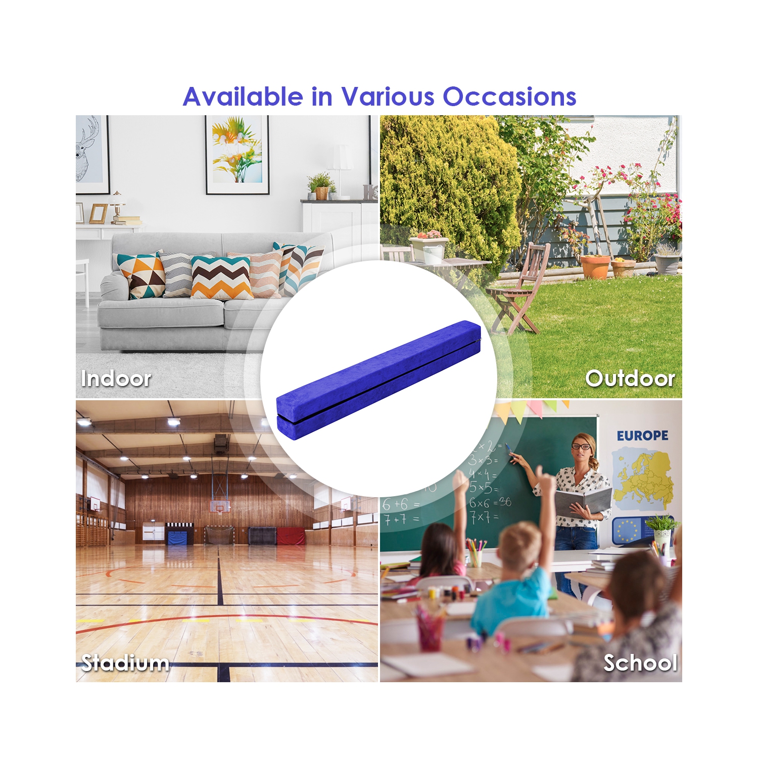 Équipement de gymnastique pliable de 7 pi avec poutre d'équilibre au sol de Costway pour la formation pratique