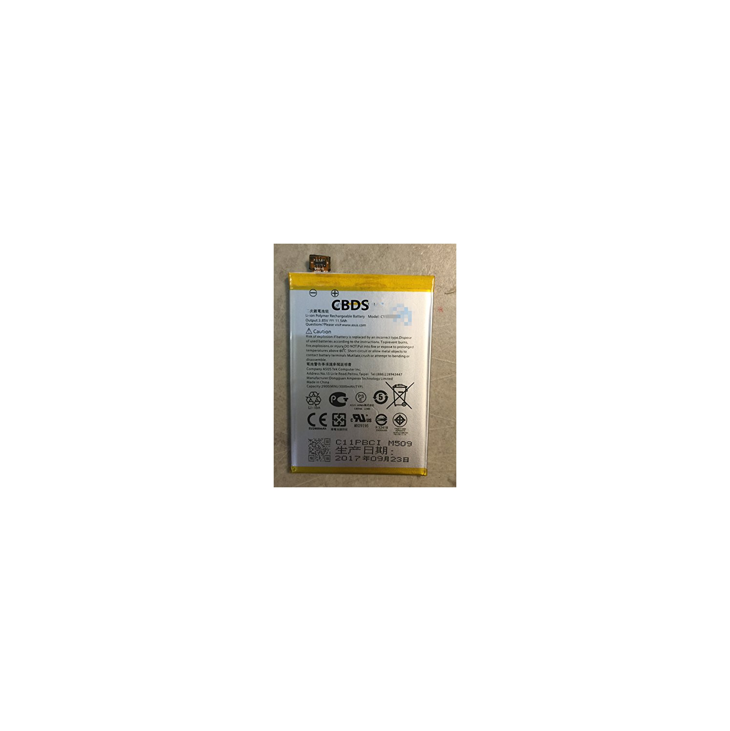 (CBDS) 2900mAh, 11.5 Wh Replacement Battery - Compatible with Asus Zenfone 2 ZE550ML