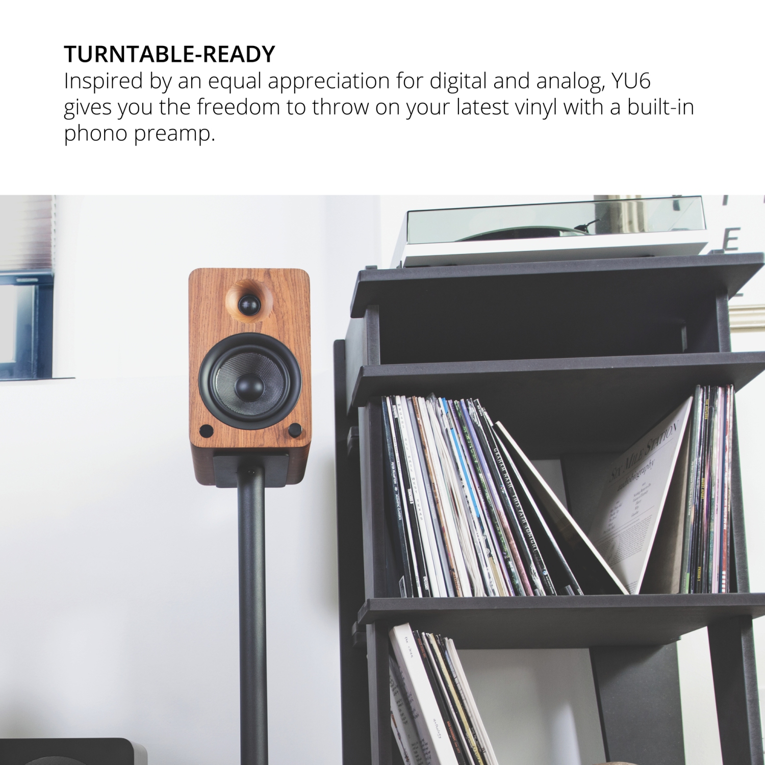 Kanto YU6 Powered Speakers with Bluetooth® and Phono Preamp | Walnut | Pair