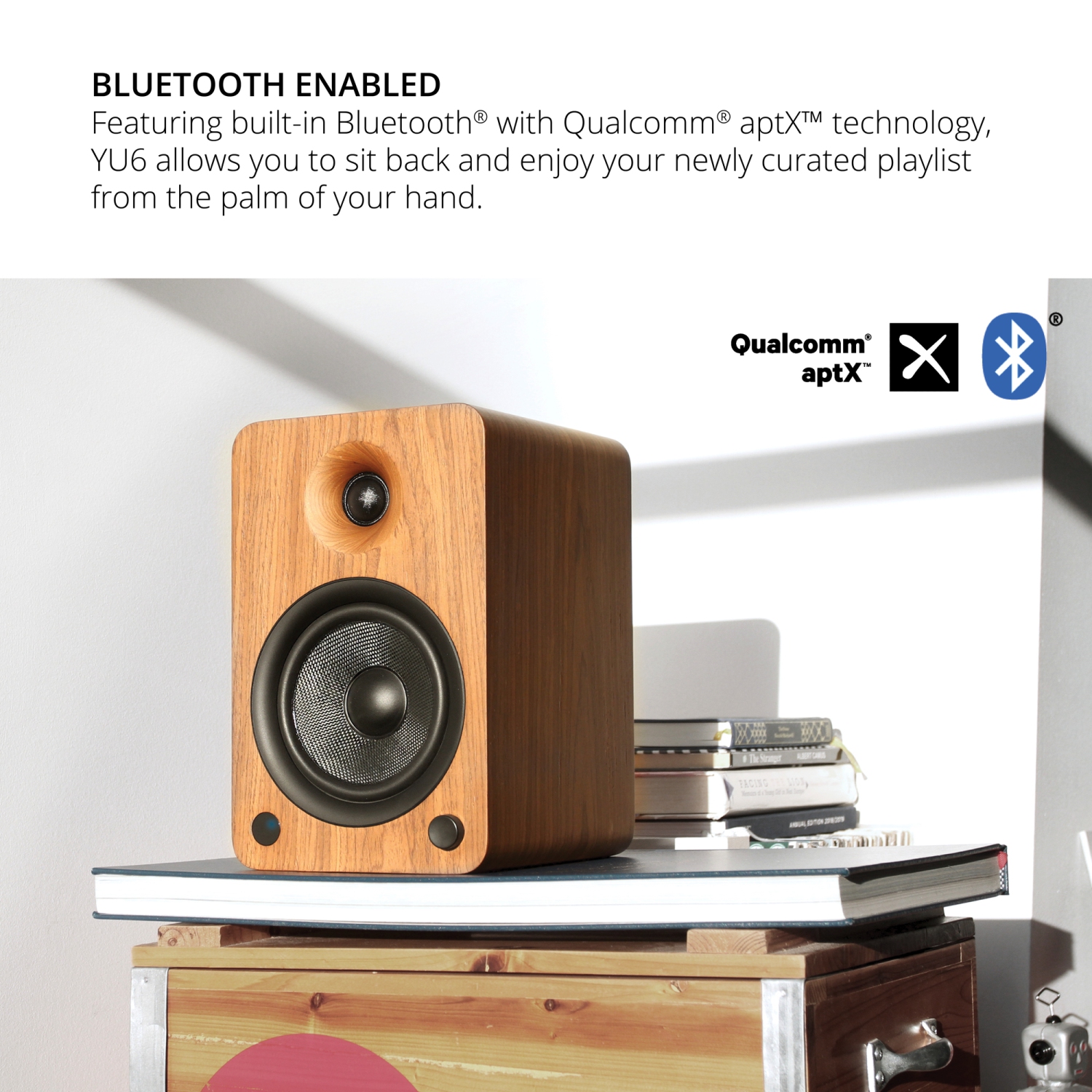 Kanto YU6 Powered Speakers with Bluetooth® and Phono Preamp | Walnut | Pair