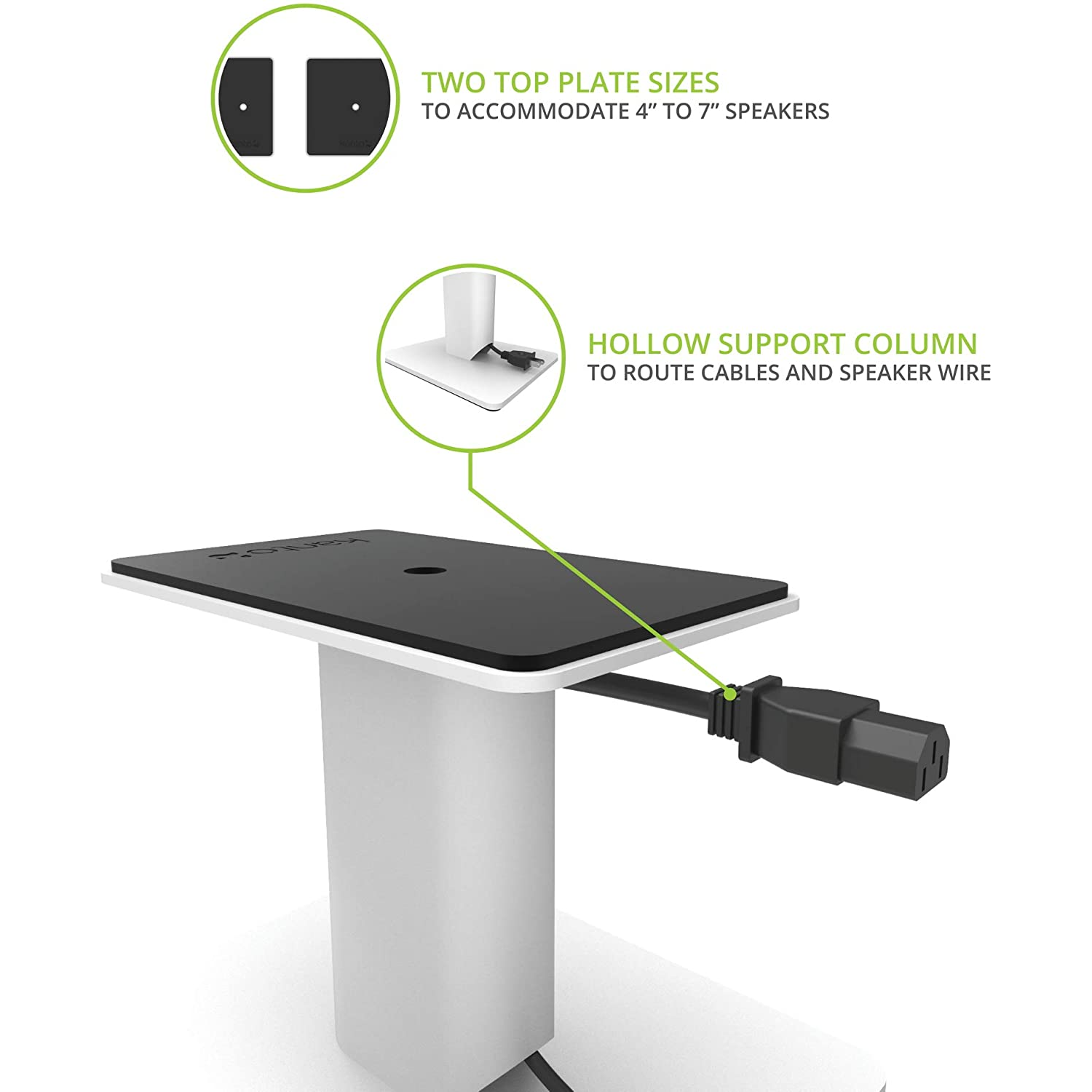 Kanto SP6HDW 6 Inch Universal Desktop Speaker Stand, White