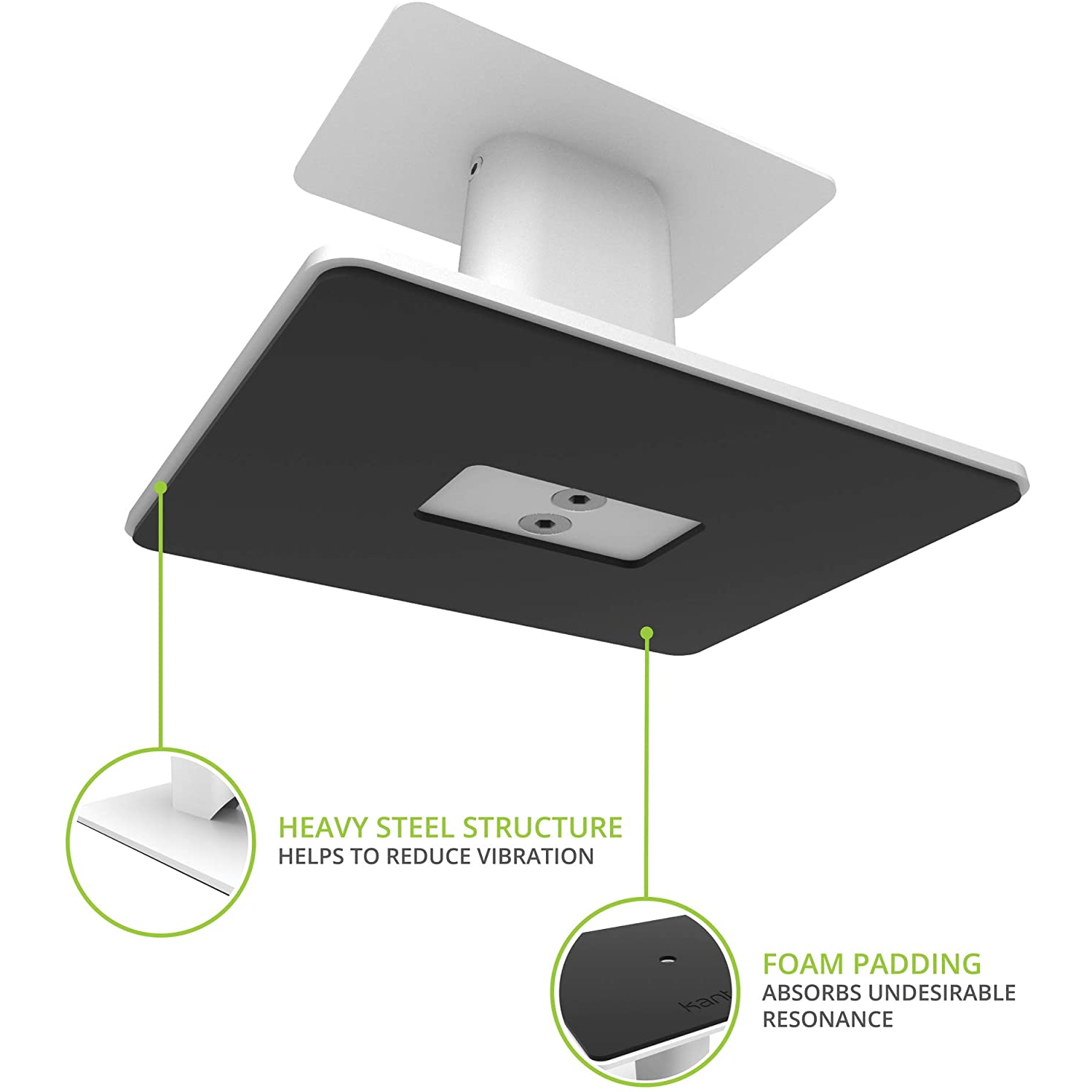 Kanto SP6HDW 6 Inch Universal Desktop Speaker Stand, White