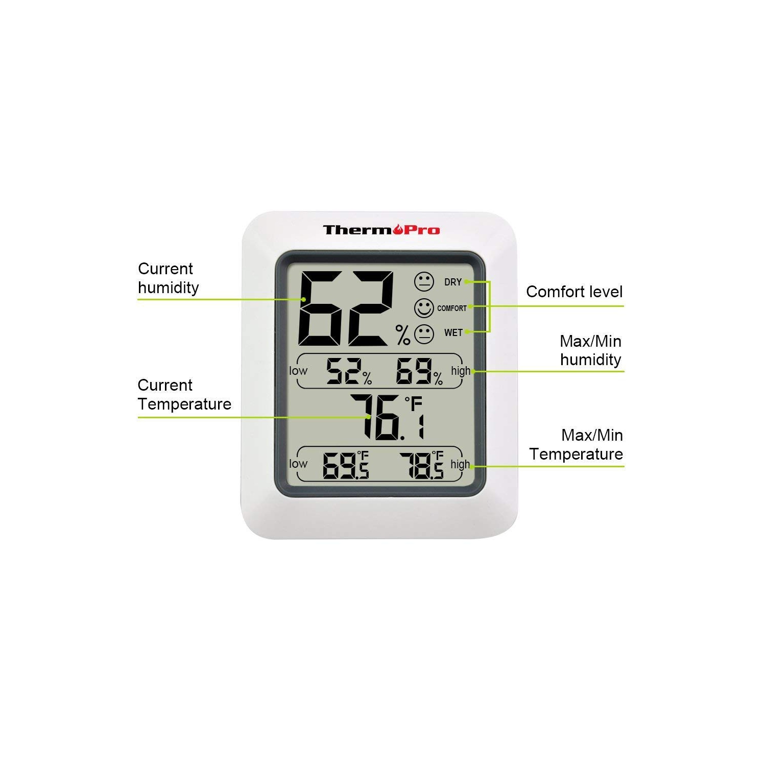 vente chaude thermopro tp280 sans fil numérique thermomètre hygromètre  humidité température