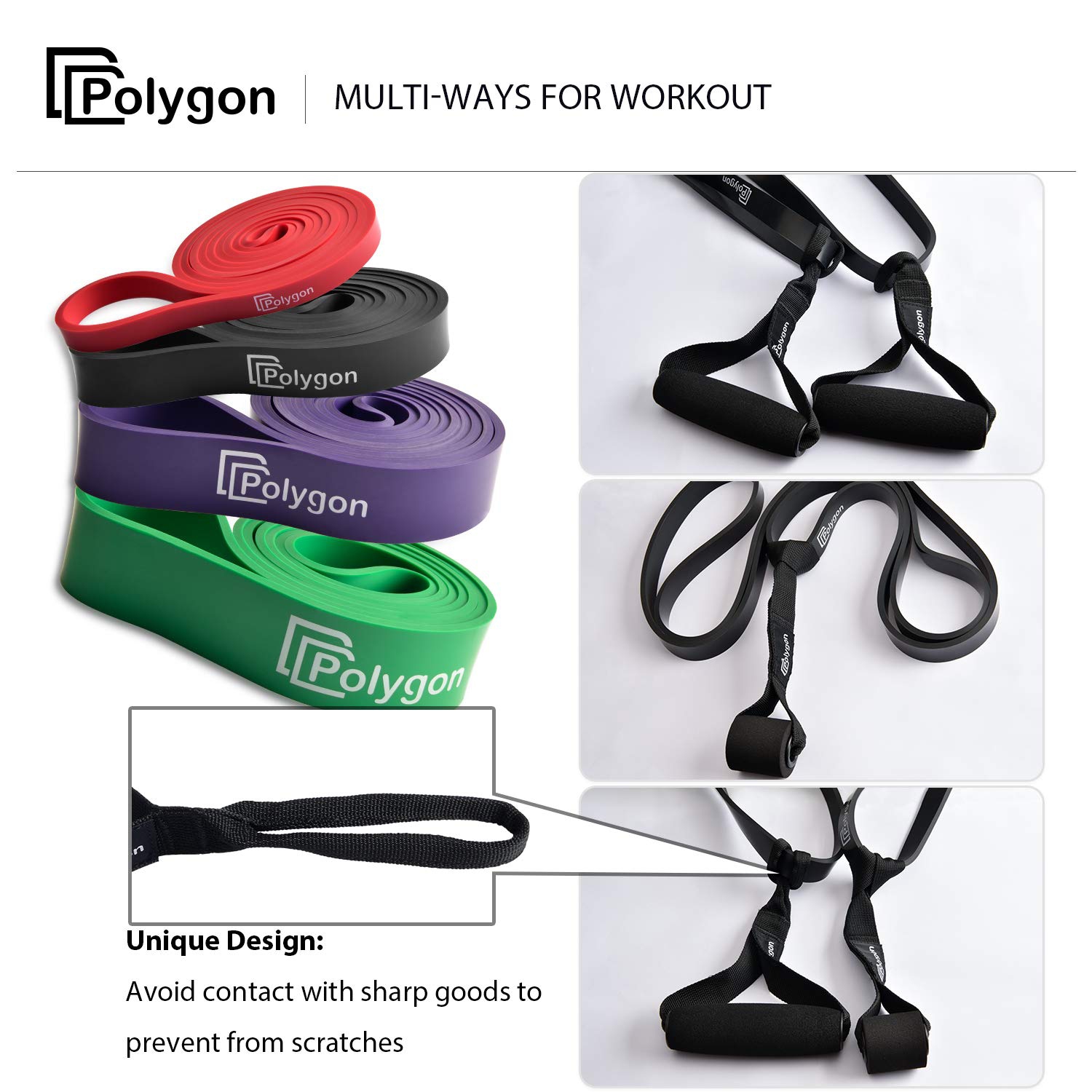 Bandes élastiques pour exercices avec boucle d’assistance, parfaites pour les étirements du corps