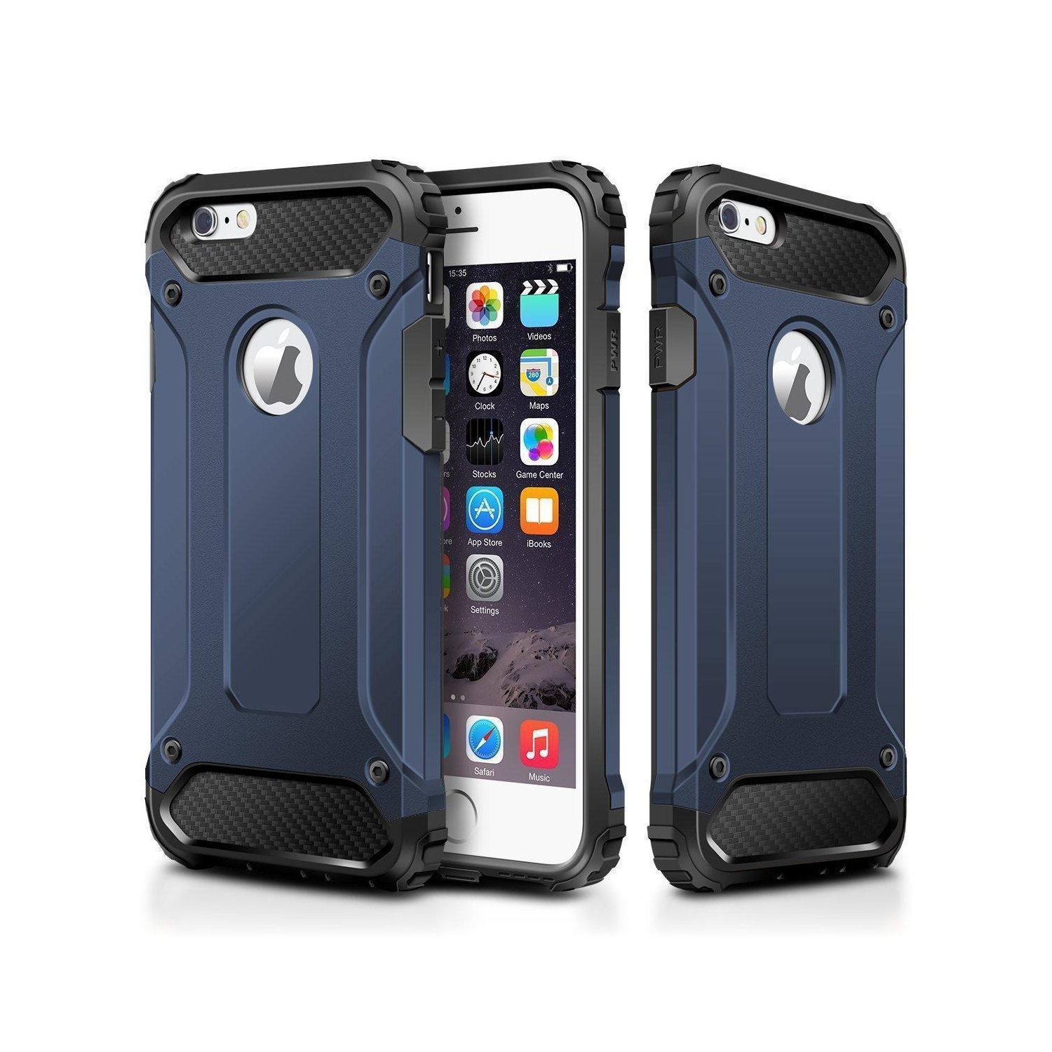Hybrid Armor Shockproof Rugged Bumper Case For Apple iPhone 6 / 6s (Blue)