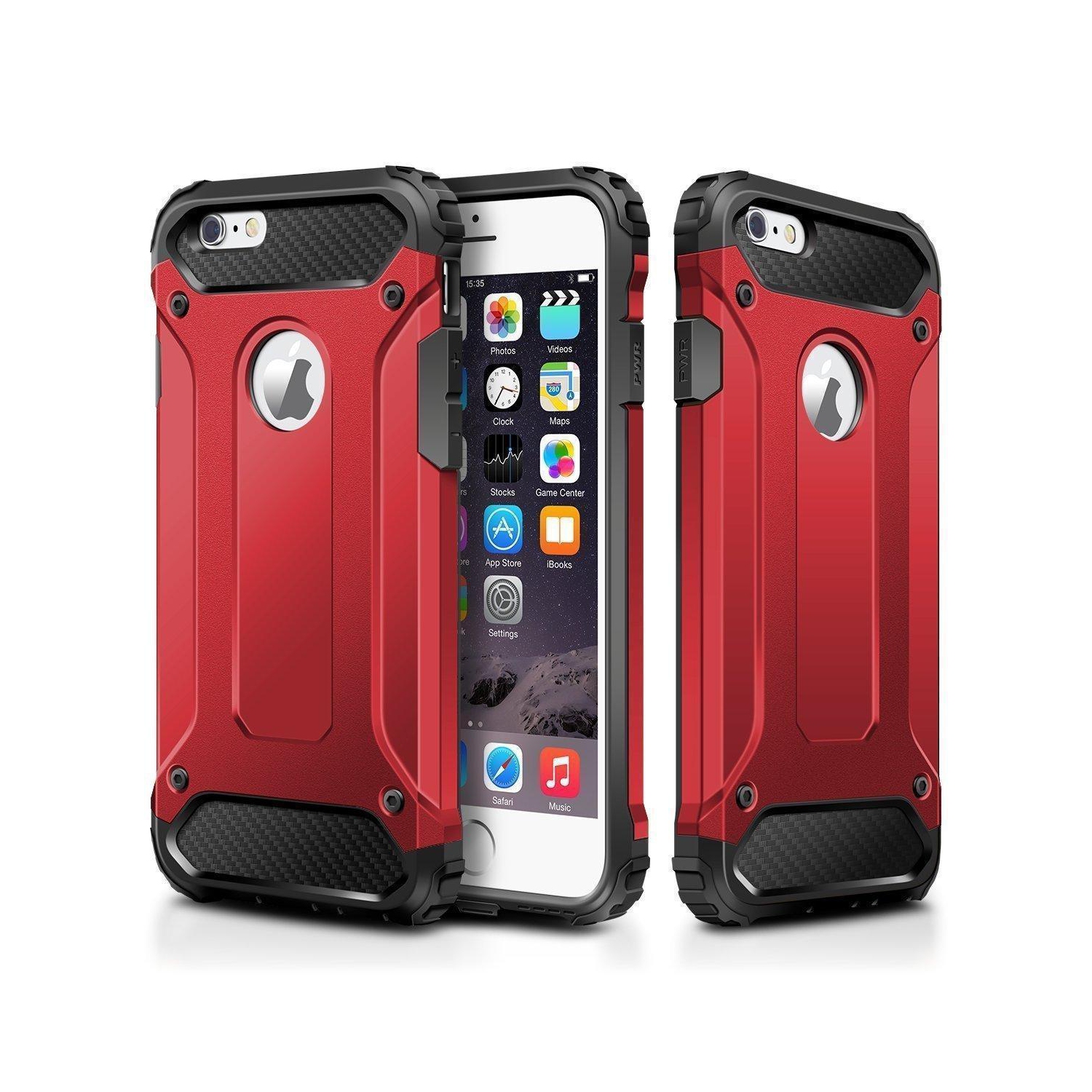 Hybrid Armor Shockproof Rugged Bumper Case For Apple iPhone 7 Plus / 8 Plus (Red)