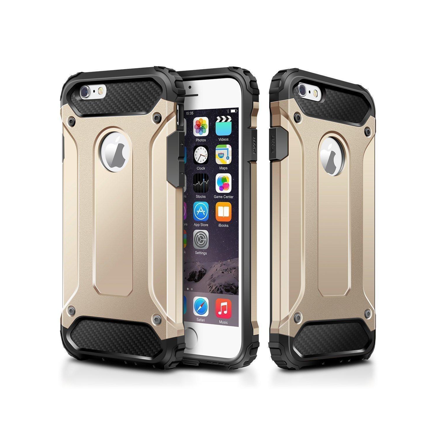 Hybrid Armor Shockproof Rugged Bumper Case For Apple iPhone 6 Plus / 6s Plus (Gold)
