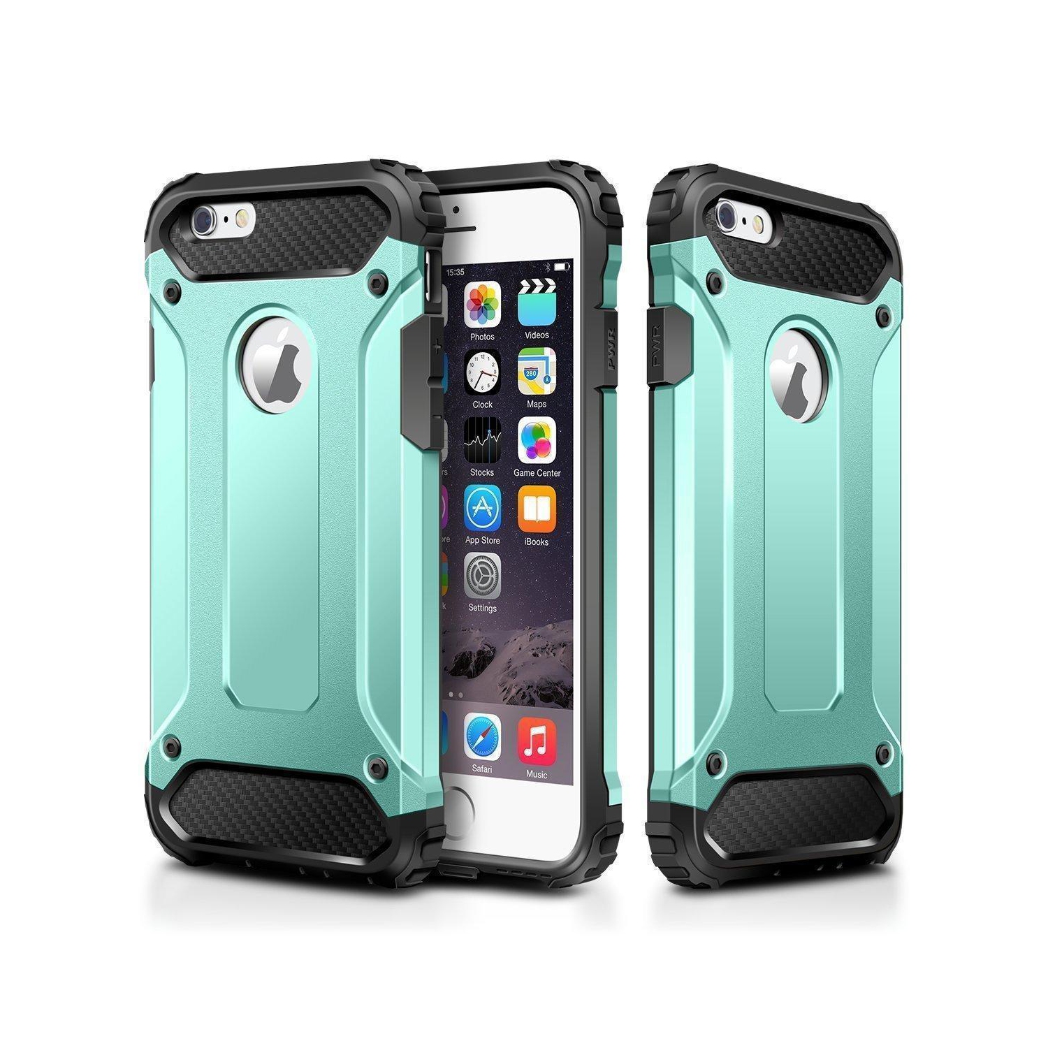 Hybrid Armor Shockproof Rugged Bumper Case For Apple iPhone 6 Plus / 6s Plus (Mint Green)