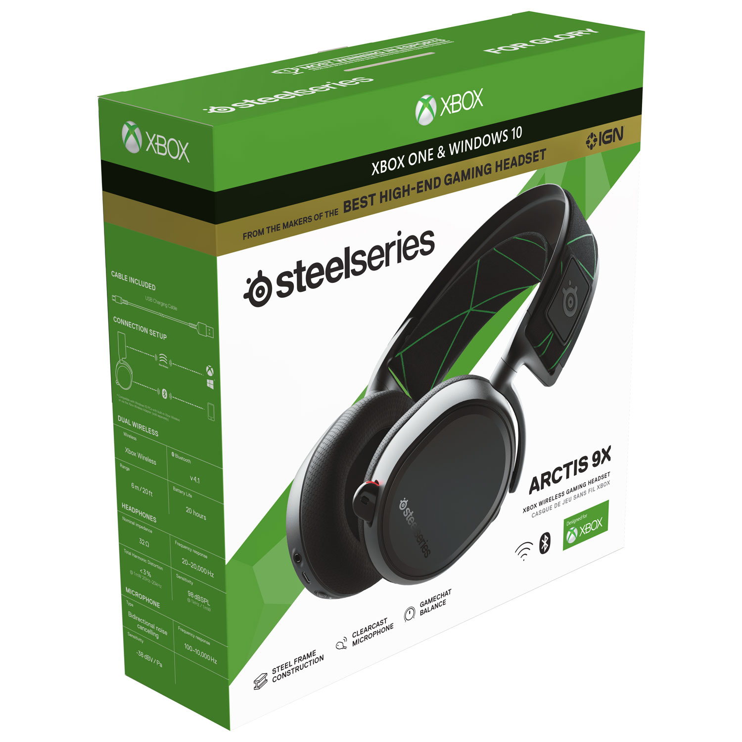 Steelseries Casque Sans Fil Xbox Intégré Avec Bluetooth Arctis 9X Noir