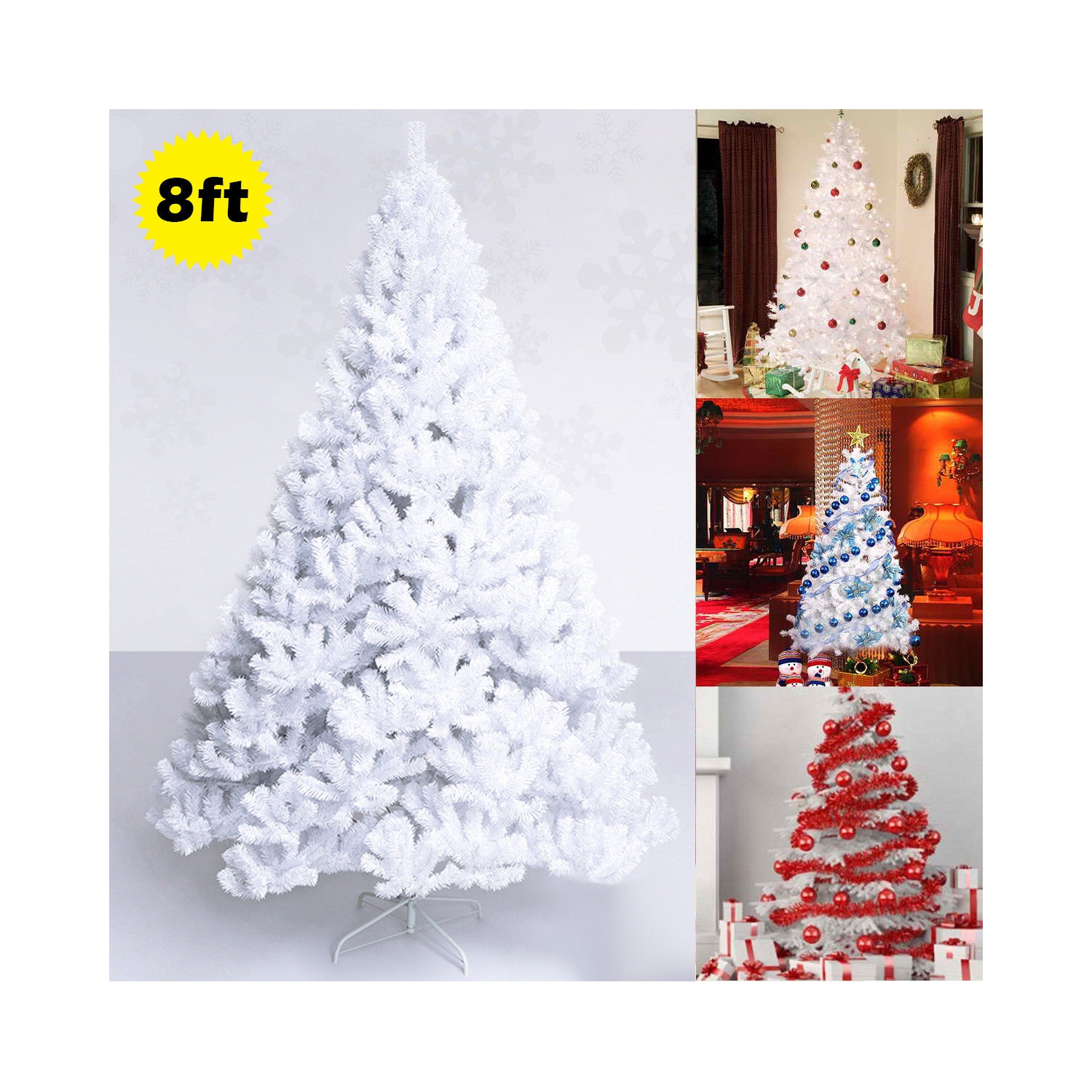 Arbre de Noël en PVC artificiel avec support extérieur des Fêtes de Costway, 8 pi