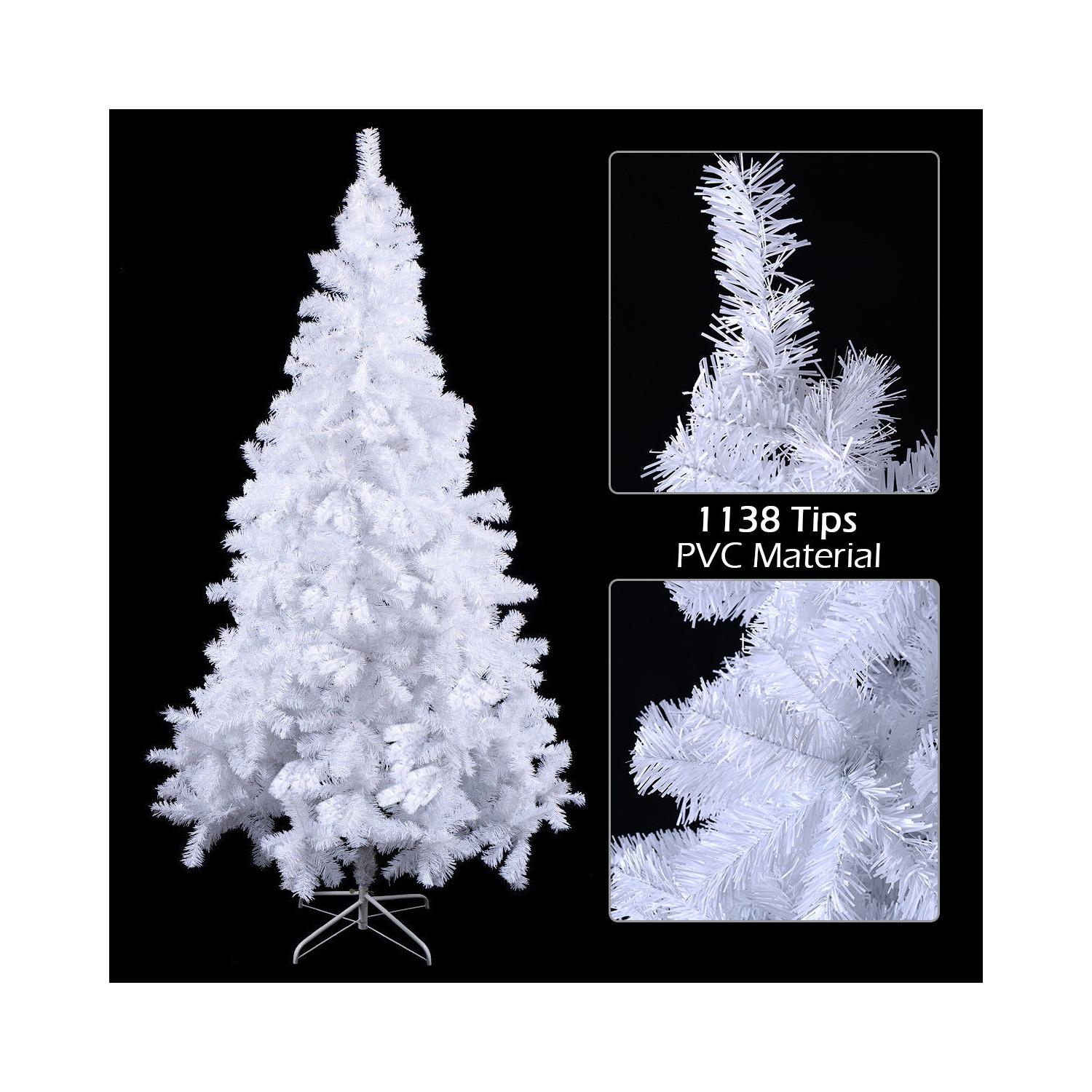 Arbre de Noël en PVC artificiel avec support extérieur des Fêtes de Costway, 8 pi