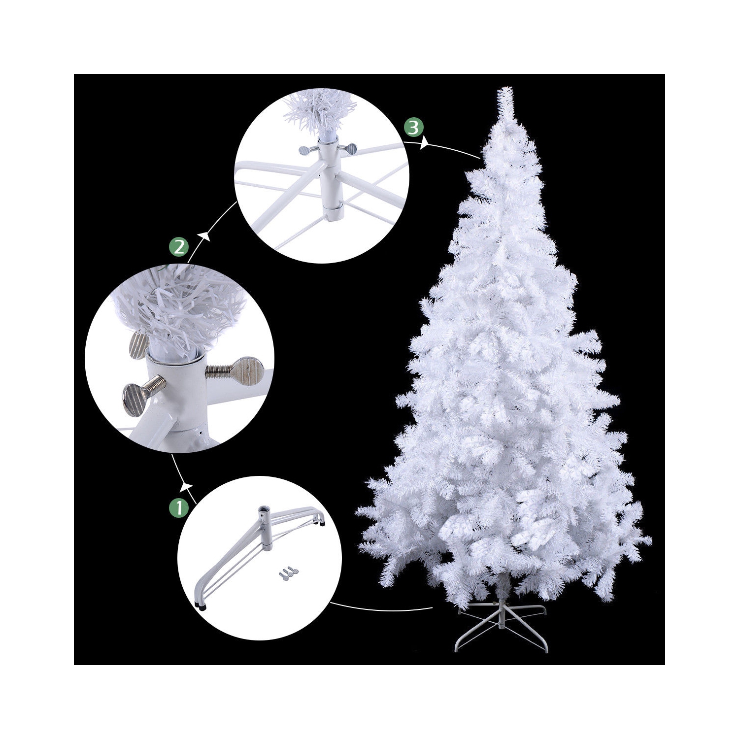 Arbre de Noël en PVC artificiel avec support extérieur des Fêtes de Costway, 8 pi