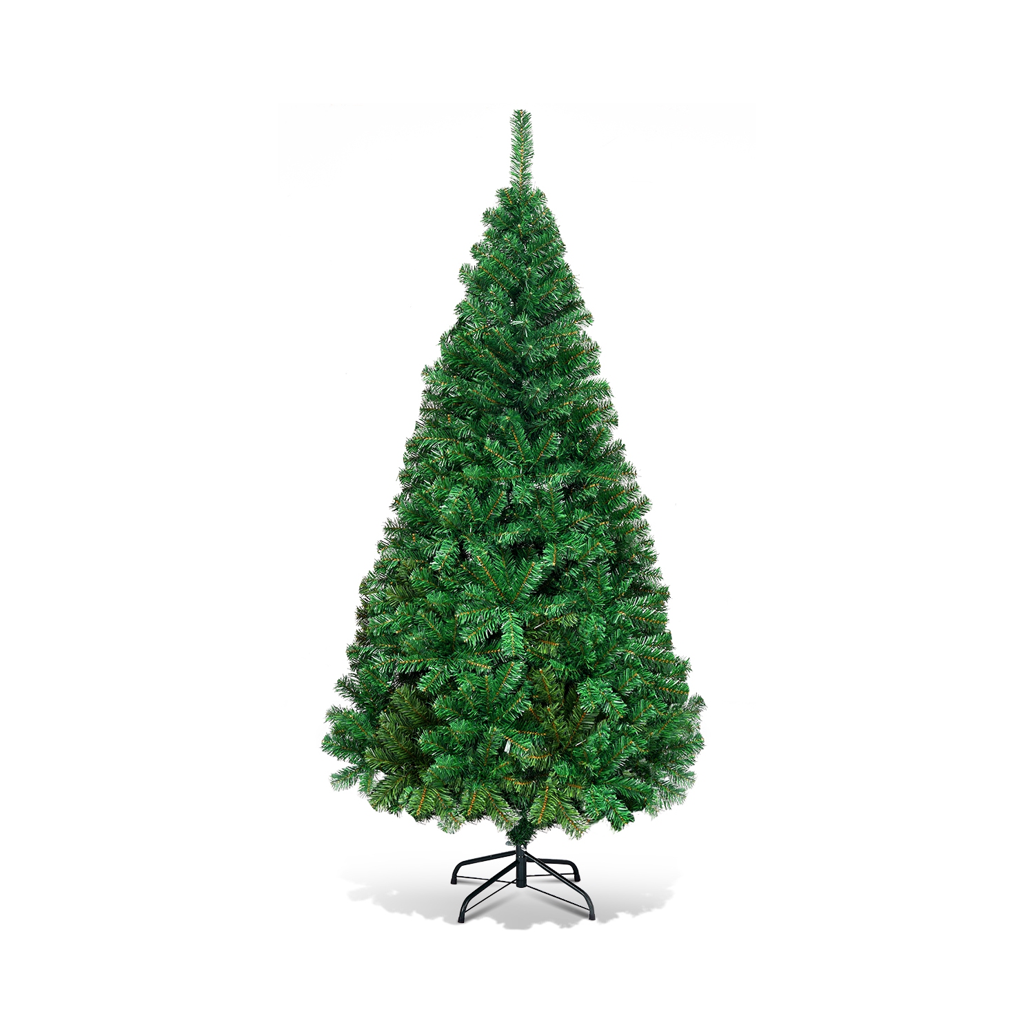 Sapin de Noël Artificiel Effet Réaliste, Vert, Hauteur 1,8M, Touffu avec 650 Branches, Socle en Métal