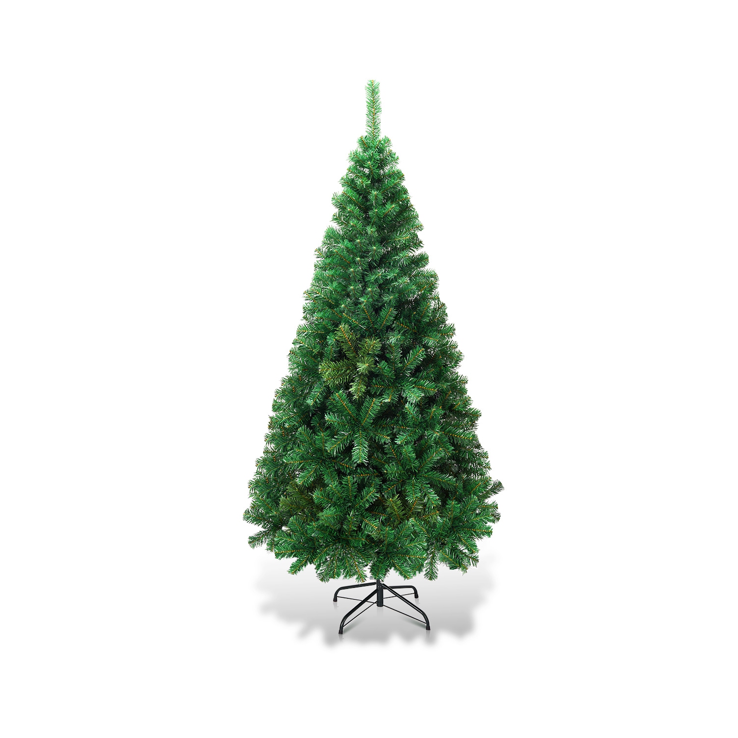 Sapin de Noël Artificiel Effet Réaliste, Vert, Hauteur 1,8M, Touffu avec 650 Branches, Socle en Métal
