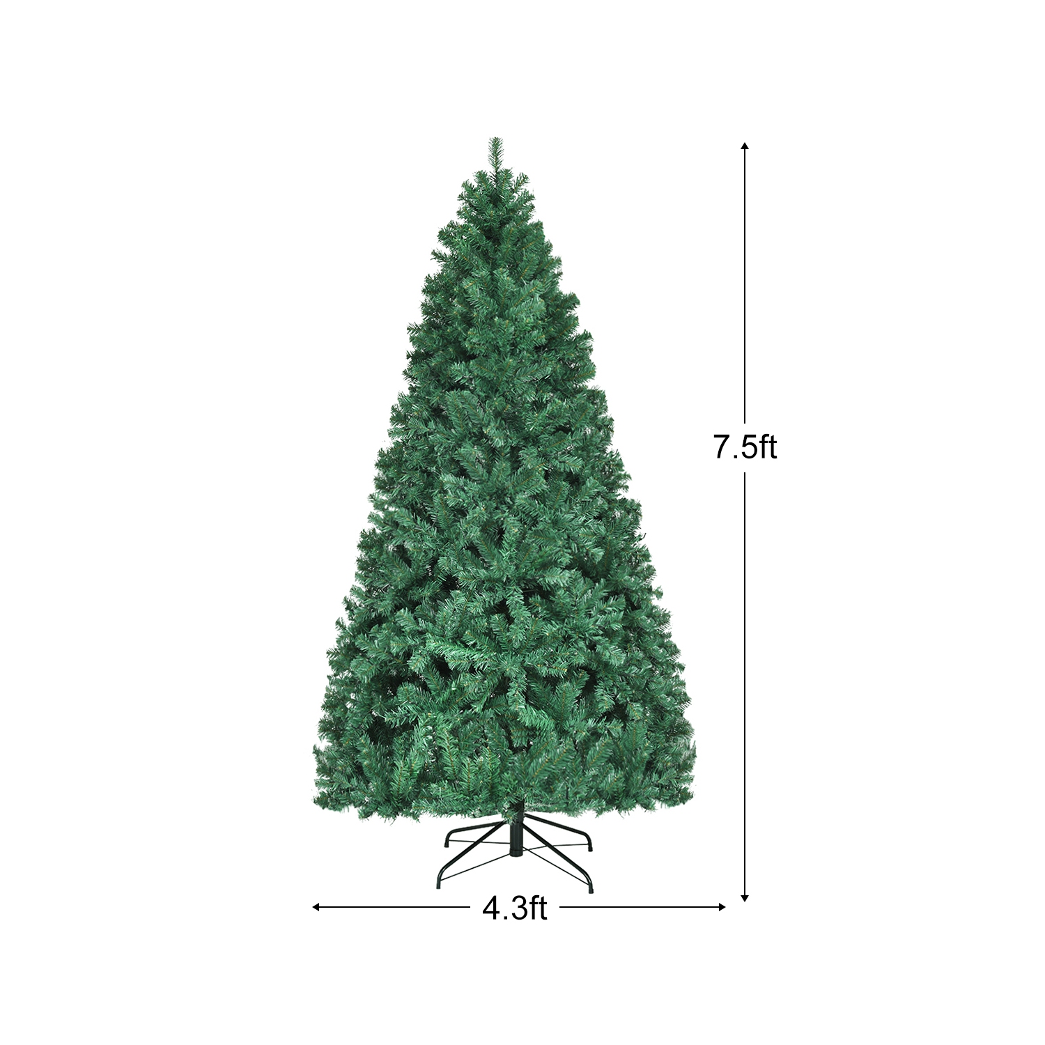Costway 7.5Ft Pre-Lit Hinged PVC Artificial Christmas Tree w/ 400 LED Lights & Stand New