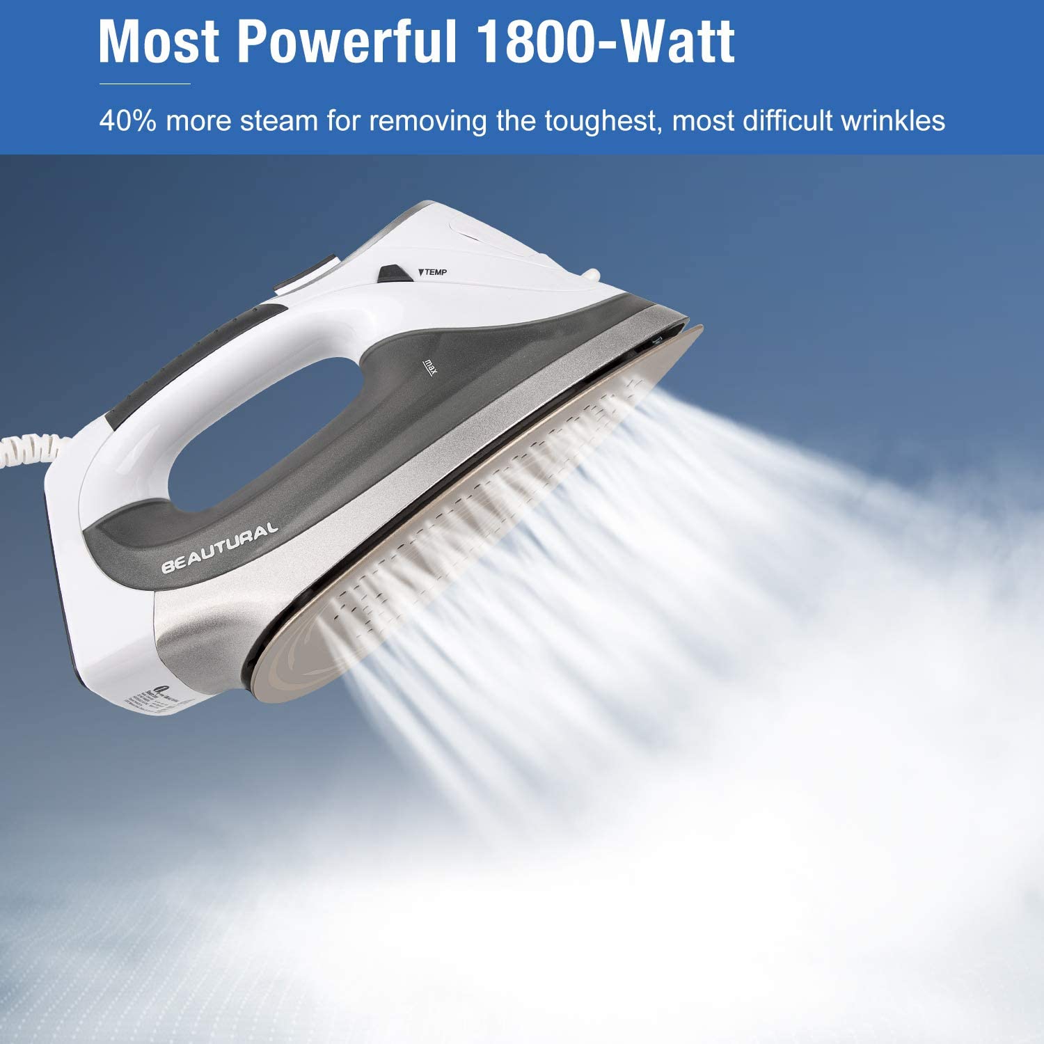 1800 Watt Steam Iron with Digital LCD 9 Presets Double Layer