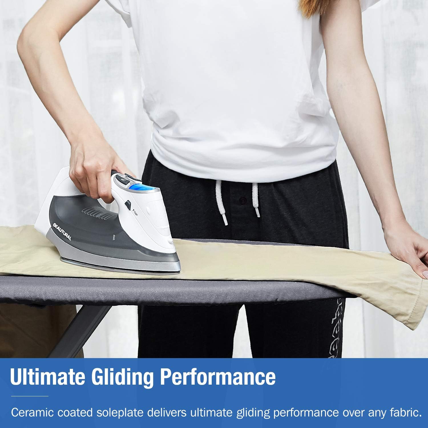Fer à vapeur de 1800 W avec préréglages ACL numérique 9, semelle à revêtement en céramique double couche