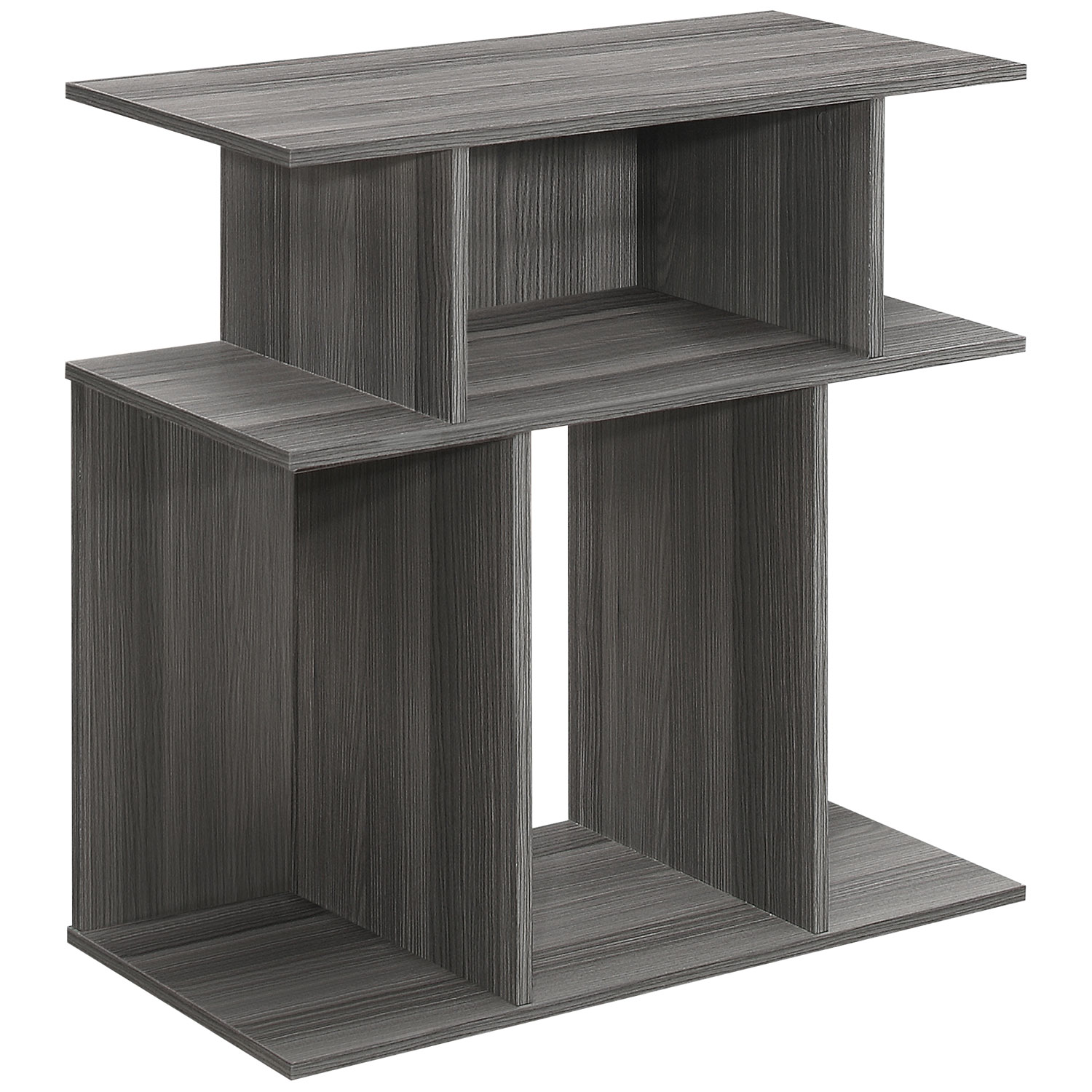 Table d'appoint rectangulaire contemporaine avec tablettes de Monarch - Gris
