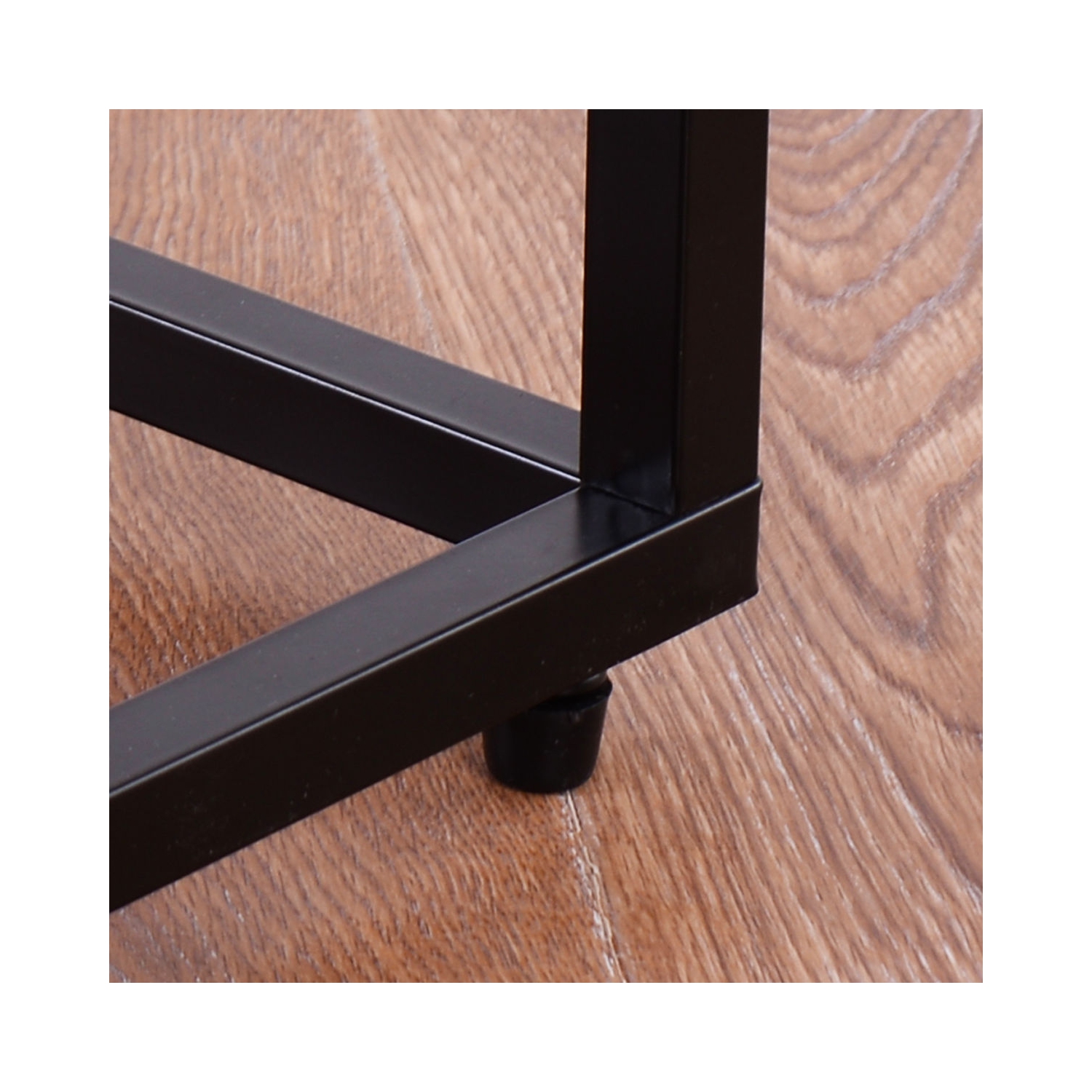 COSTWAY Table Basse Table d'Appoint Moderne Bout de Canapé à Café Noire 35 x 55,5 x 65 cm en Verre Trempé et Acier