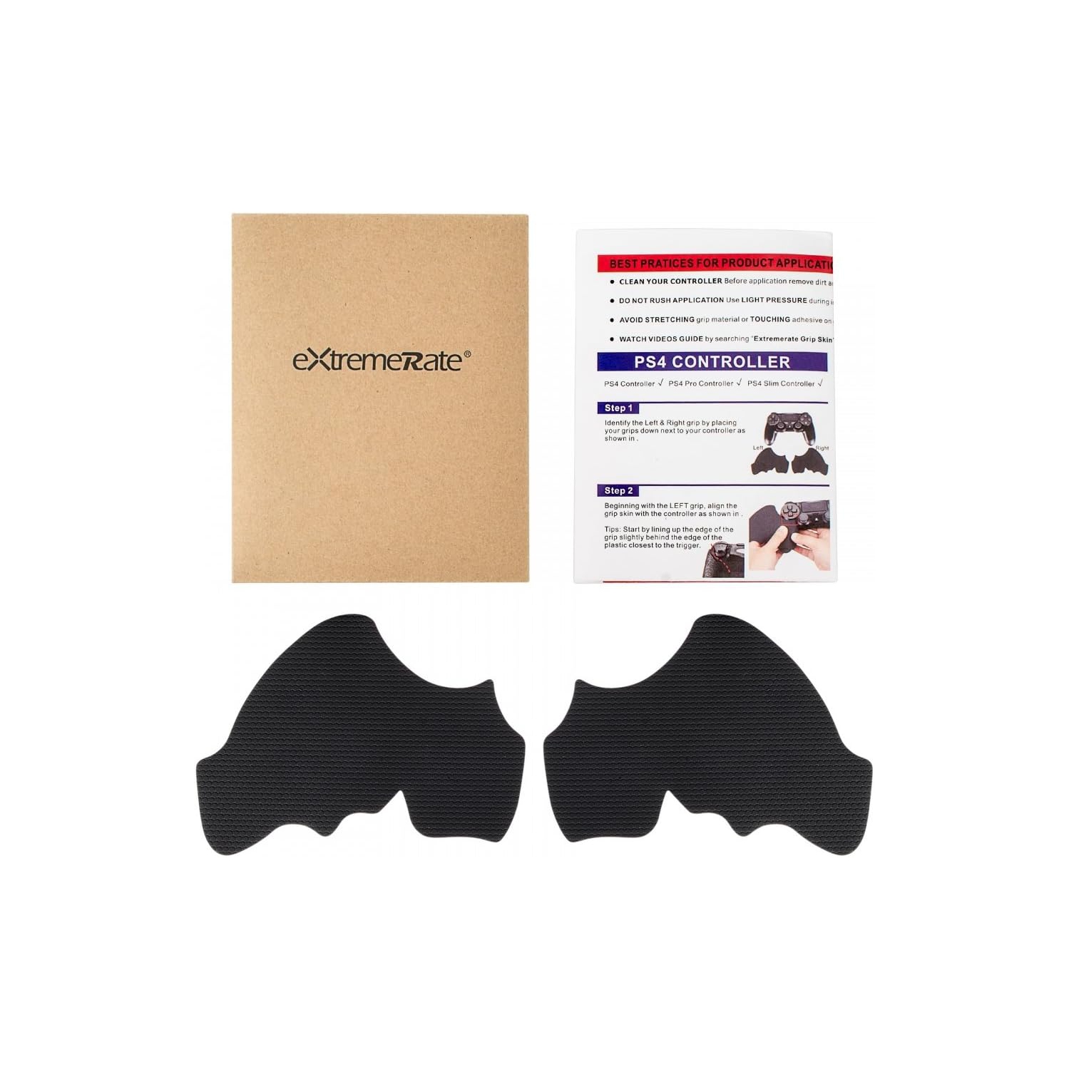 Black Anti-Skid Sweat-Absorbent Controller Grips for PS4 Controller, Professional Textured Soft Rubber Handle Grips for PS4 Slim Pro Controller -