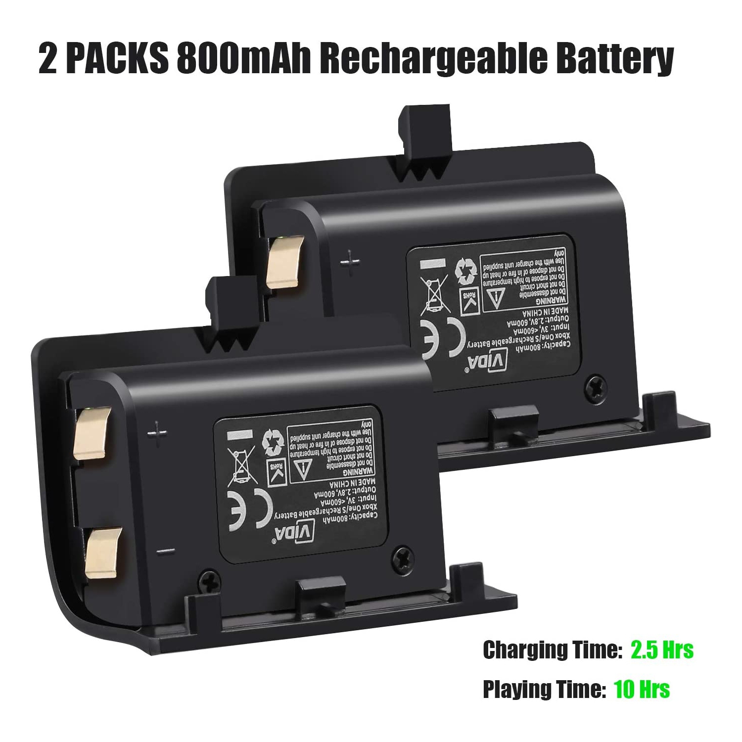 Controller Charger for Xbox One, Dual Xbox One/One S/One Elite Charging Station with 2 Rechargeable Battery Packs for Two Wireless Controllers Charge