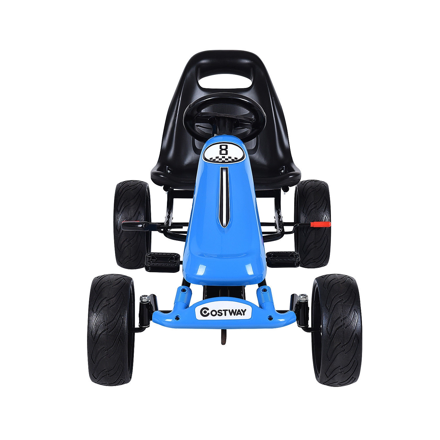 Costway Go Kart Kids Ride On Car Pedal Powered 4 Wheel Racer Stealth Outdoor Toy