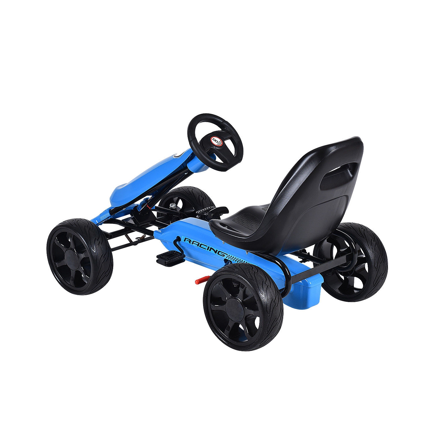 Costway Go Kart Kids Ride On Car Pedal Powered 4 Wheel Racer Stealth Outdoor Toy