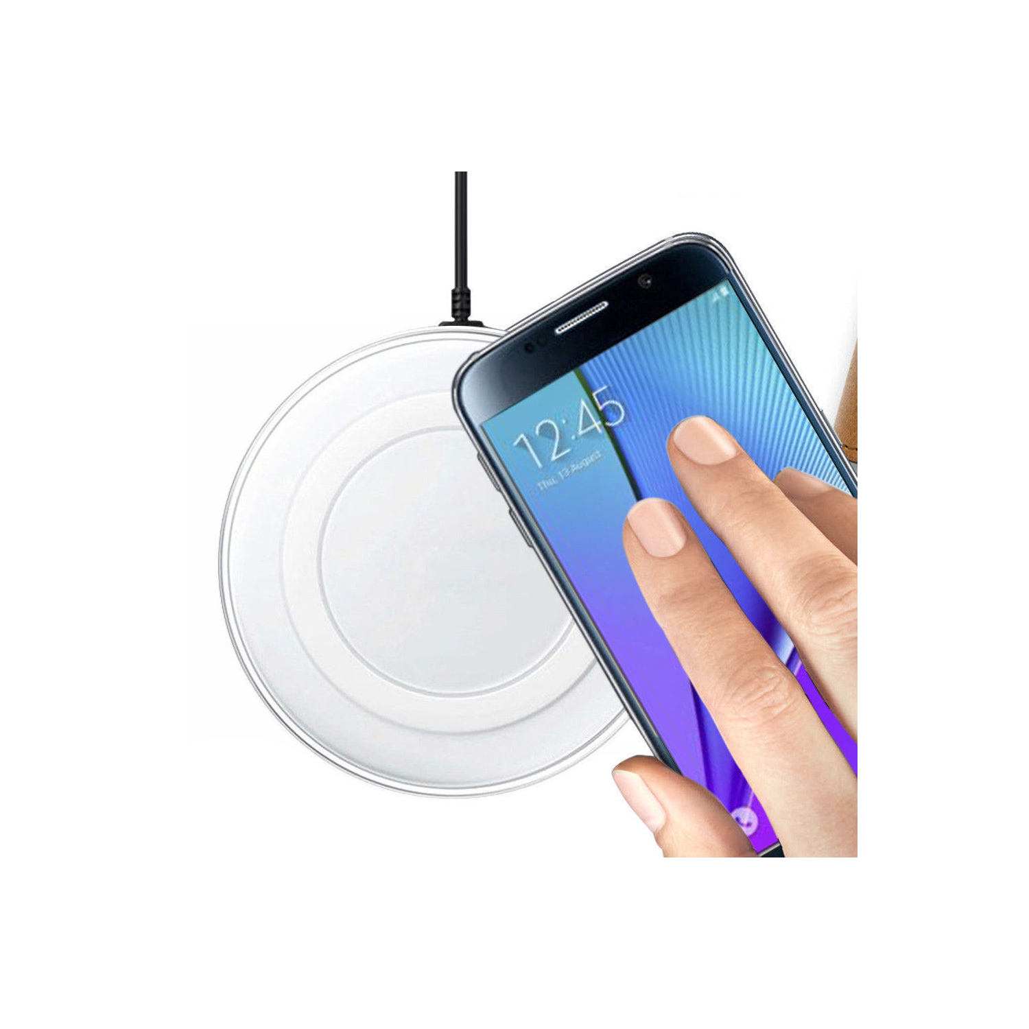 Wireless Charging Pad Qi Charger For Samsung Galaxy / iPhone / All cell phones with QI function (White)
