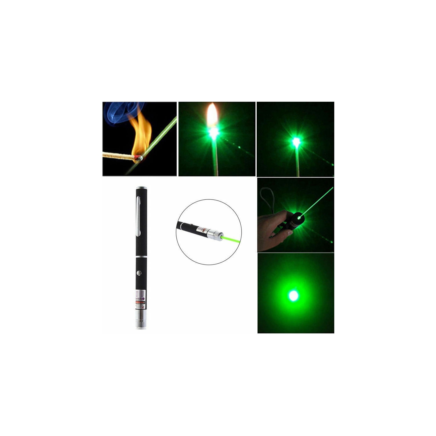 Powerful Green Laser Pointer Pen Visible Beam Light 5mW Lazer High Power 532n RF