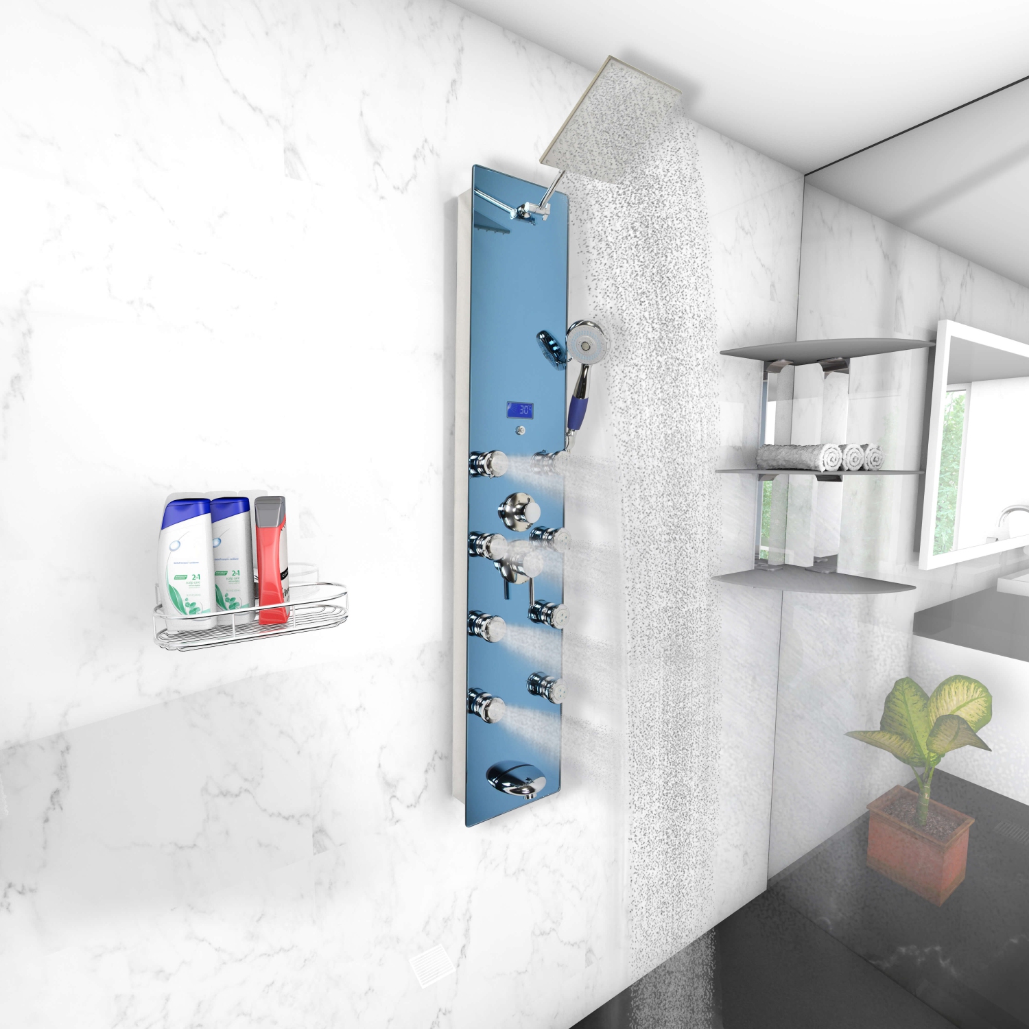 Blue Ocean 52” Stainless Steel Shower Panel