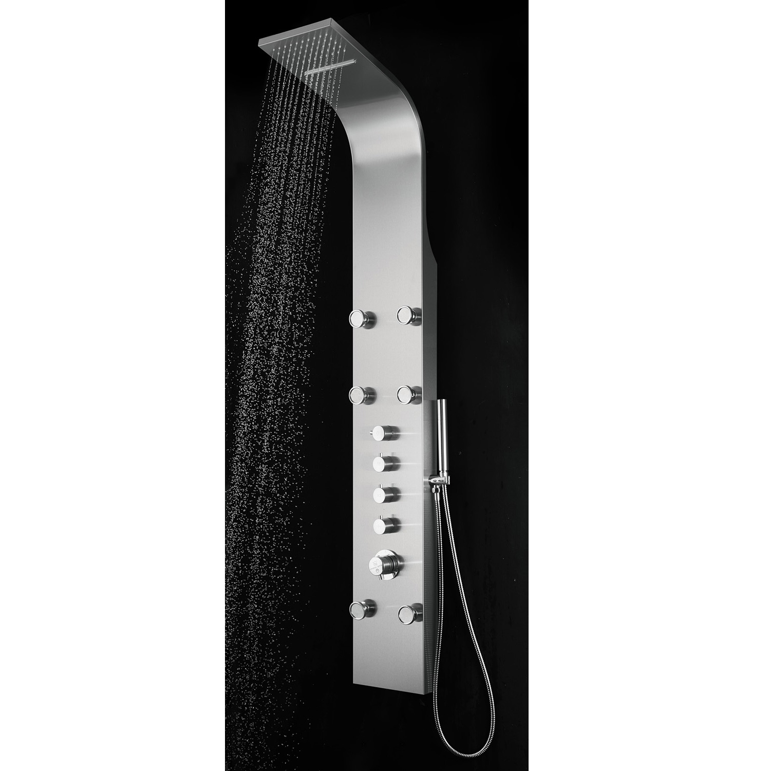 Blue Ocean 62” Stainless Steel Thermostatic Shower Panel with Shower Head