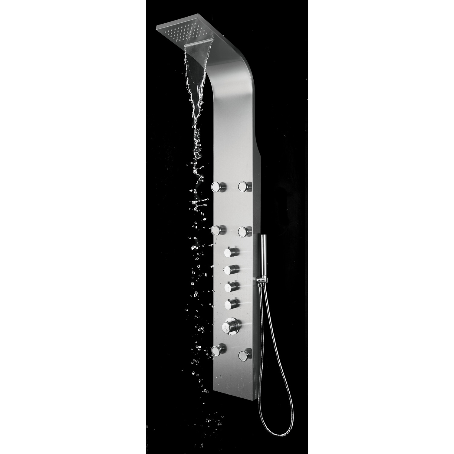 Blue Ocean 62” Stainless Steel Thermostatic Shower Panel with Shower Head