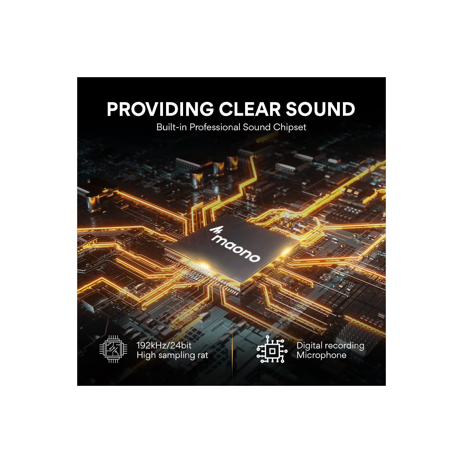 USB Microphone, MAONO 192kHz/24Bit Plug & Play PC Computer Podcast Condenser Cardioid Metal Mic Kit with Professional Sound Chipset for Recording,