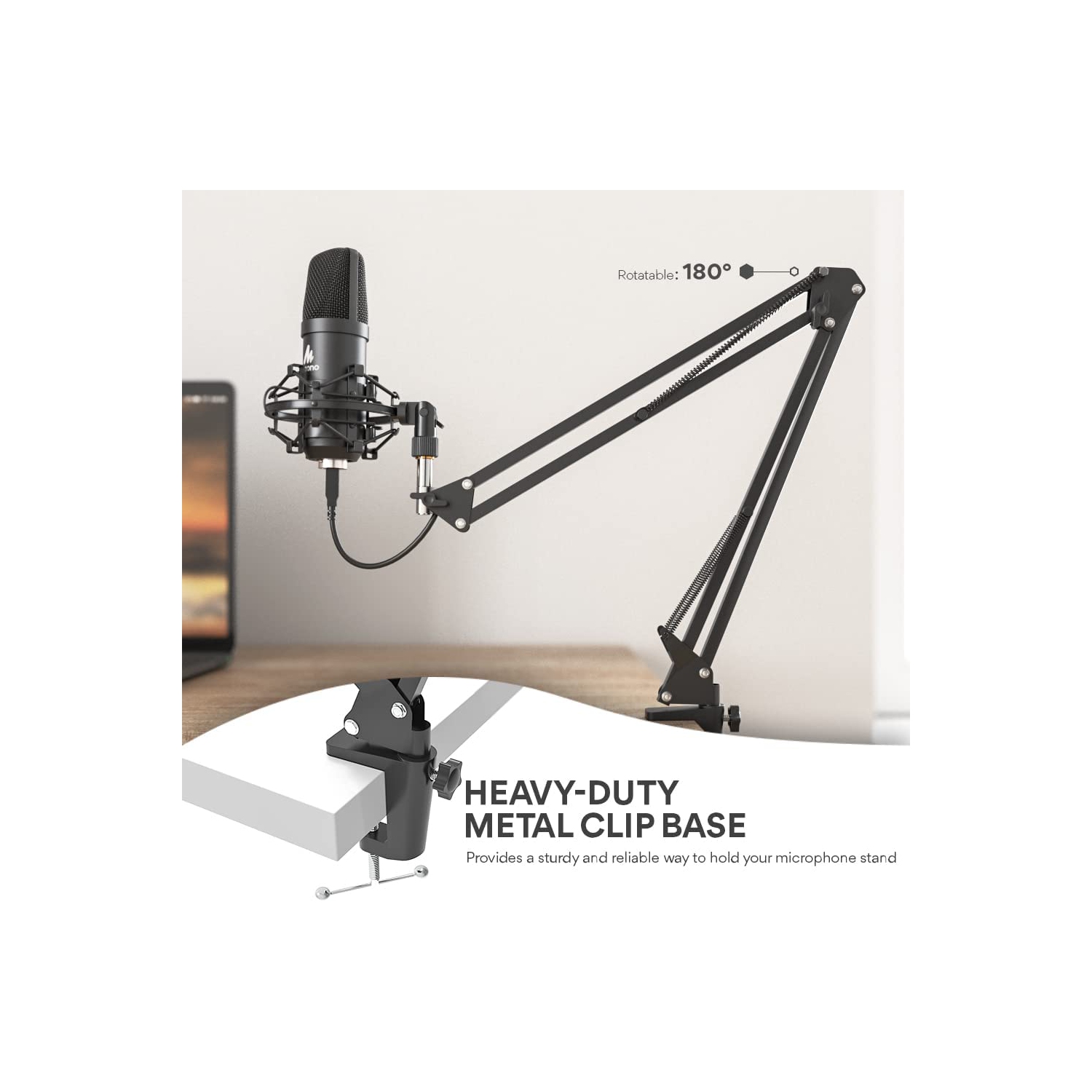 USB Microphone, MAONO 192kHz/24Bit Plug & Play PC Computer Podcast Condenser Cardioid Metal Mic Kit with Professional Sound Chipset for Recording,