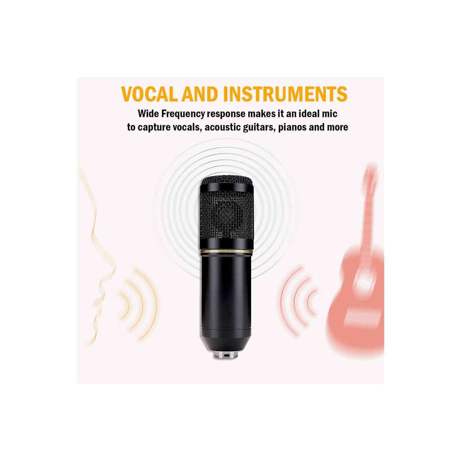 Microphone à condensateur professionnel cardioïde pour PC de Navor avec bras à ciseaux réglable et filtre antisouffle pour studio, enregistrement,