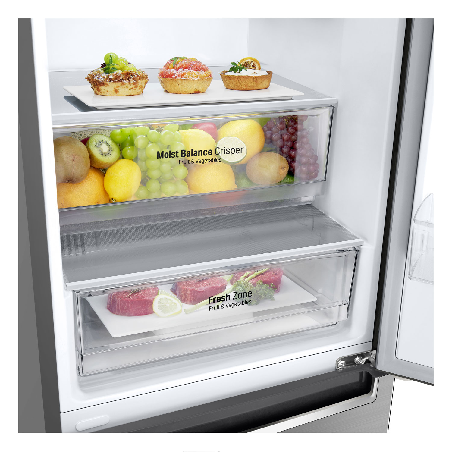 LG 24" 11.9 Cu. Ft. Counter-Depth Bottom Freezer Refrigerator - Platinum Silver