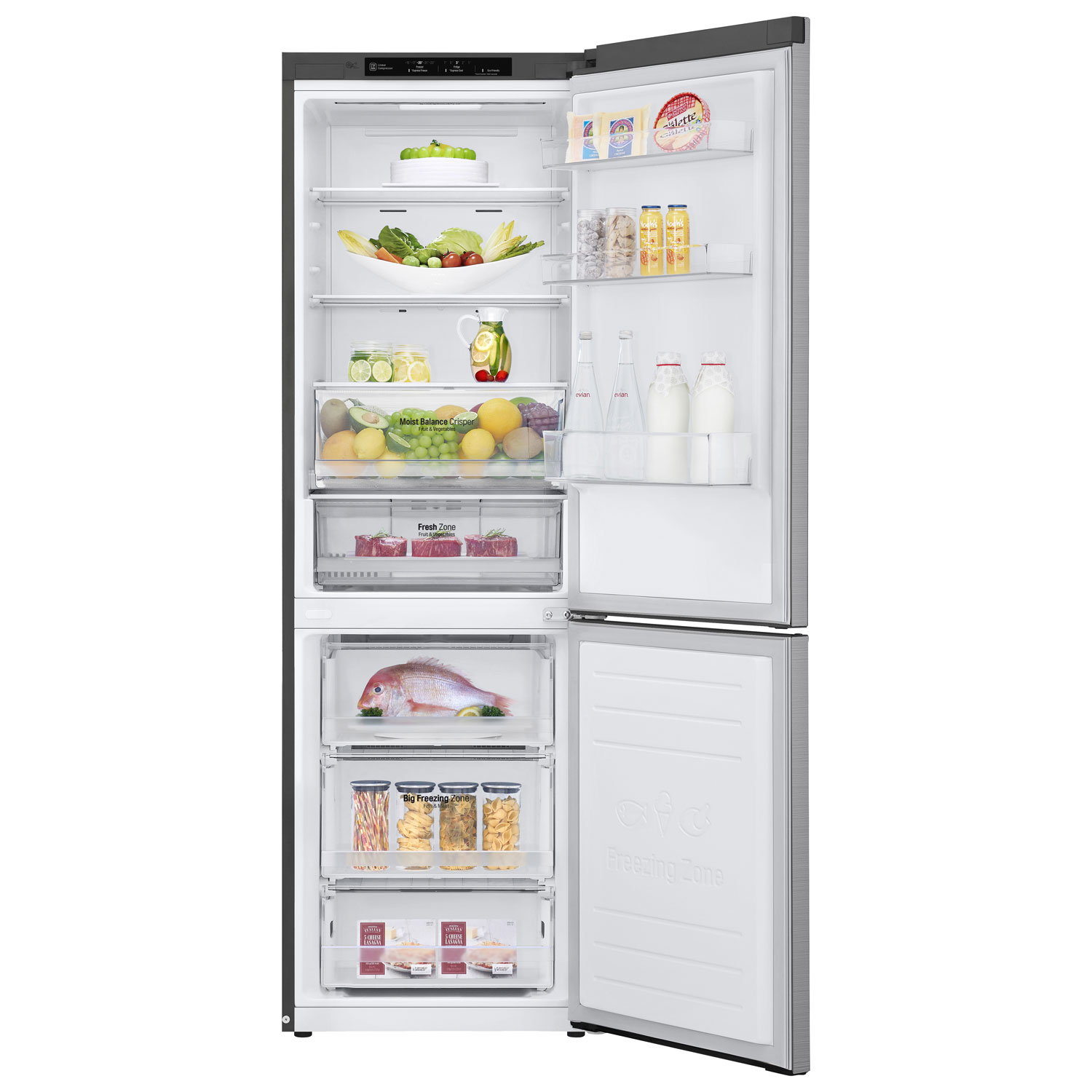 LG 24" 11.9 Cu. Ft. Counter-Depth Bottom Freezer Refrigerator - Platinum Silver