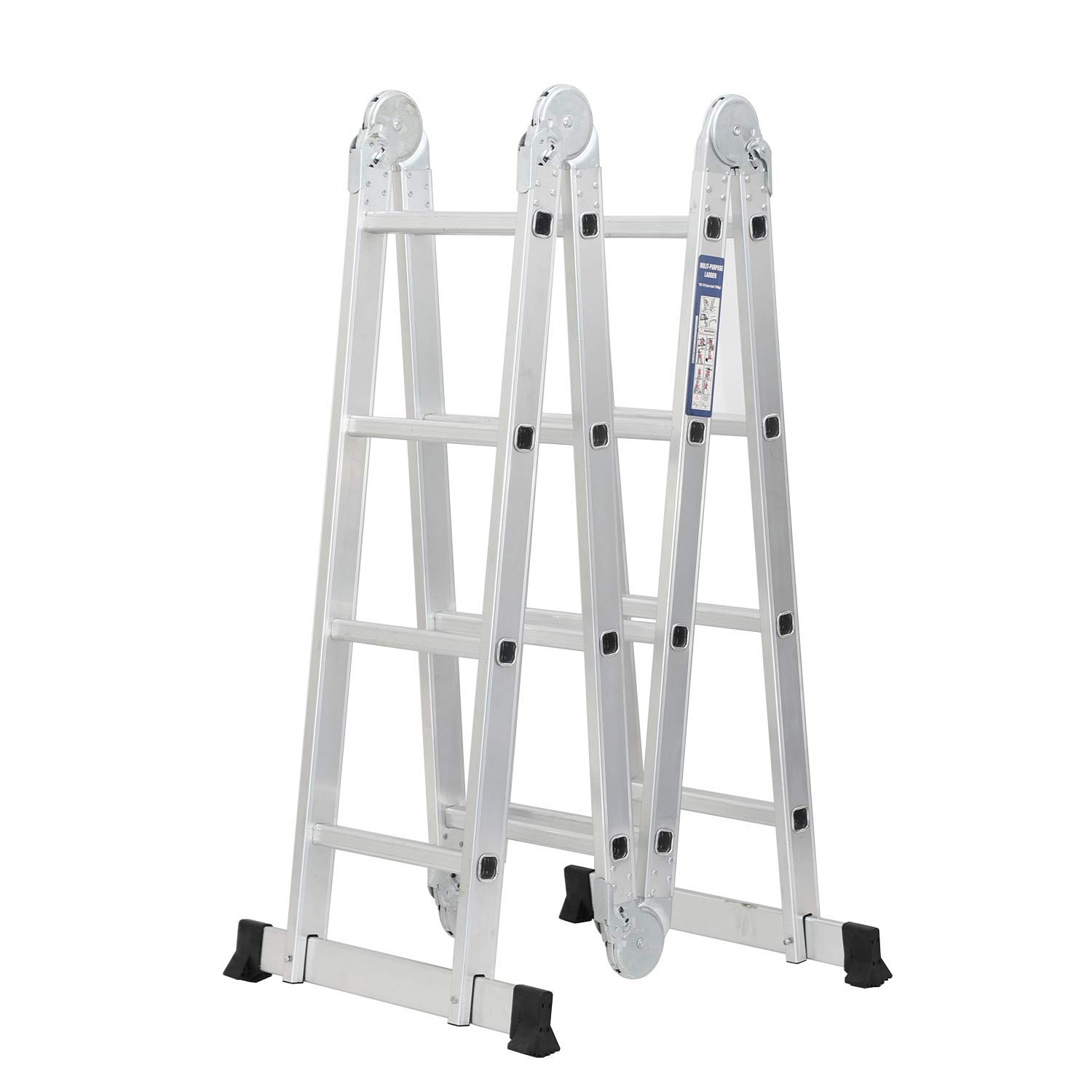 Stanz 15.5FT Folding Ladder Multi Purpose Aluminium Folding Step Ladder 7 in 1